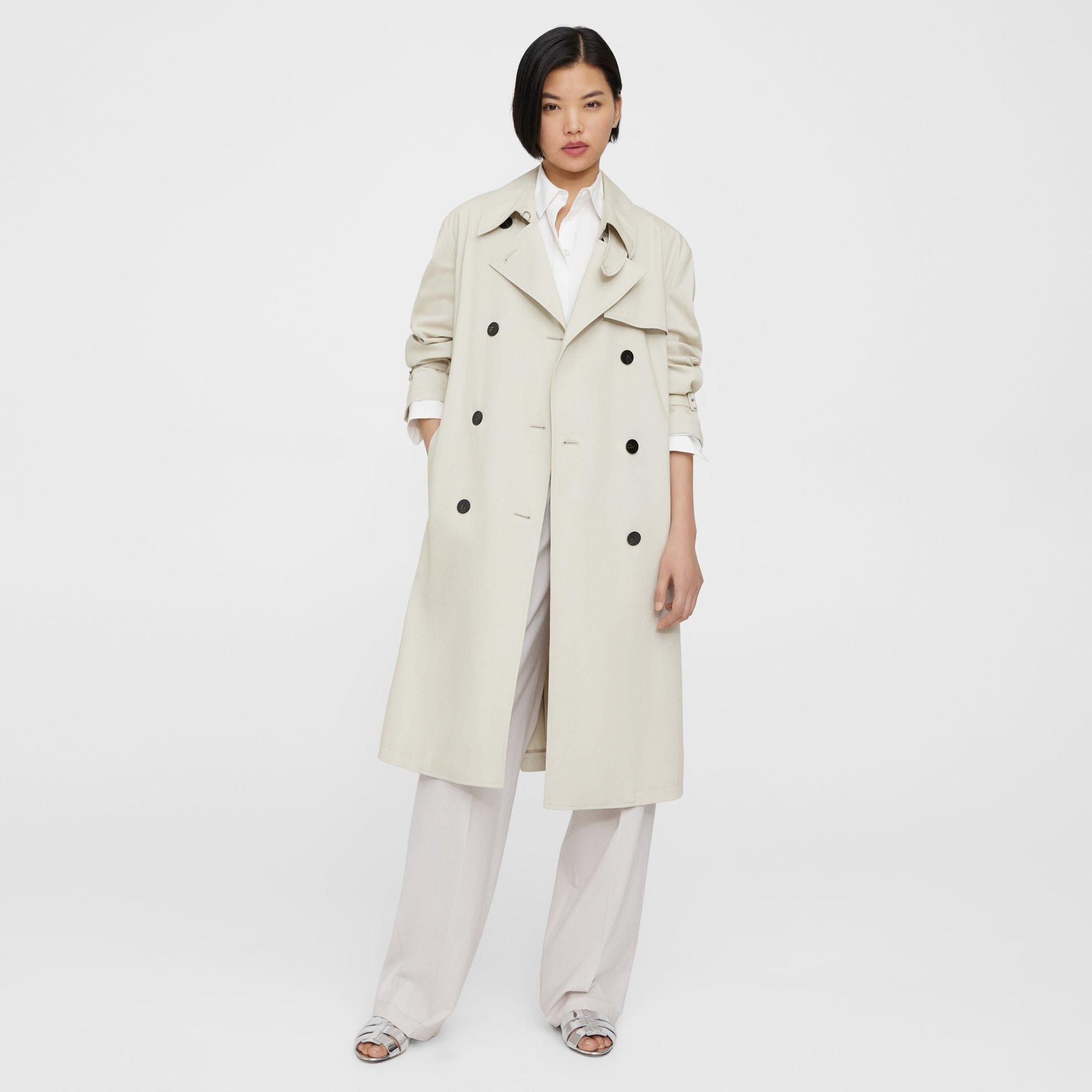 Double-Breasted Trench Coat in Cotton-Blend - 3