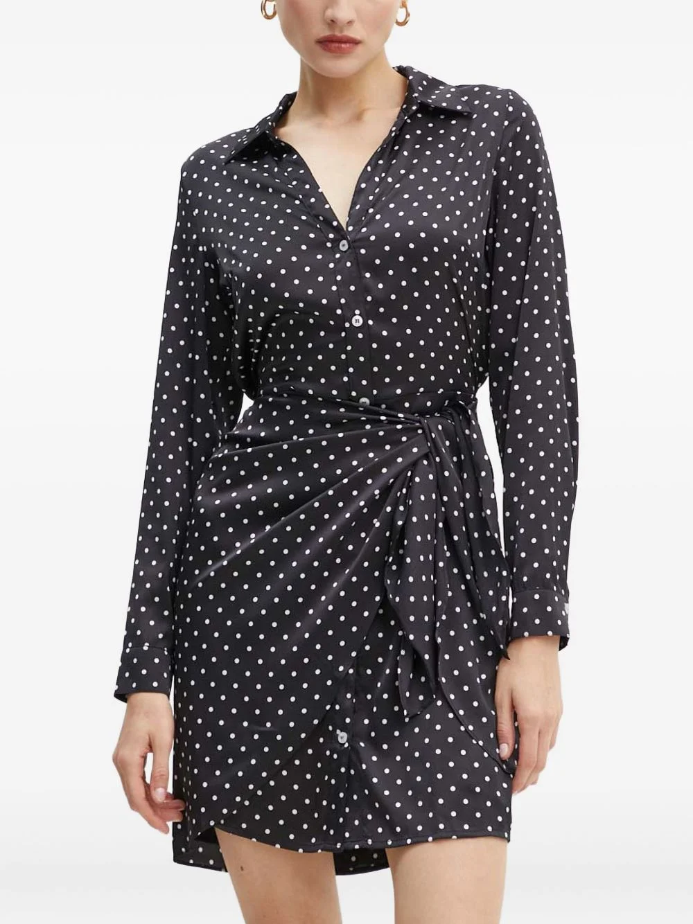 polka-dot tie mini dress - 1