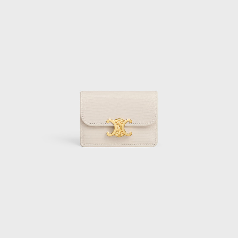 CARD HOLDER WITH FLAP TRIOMPHE IN LIZARD 1