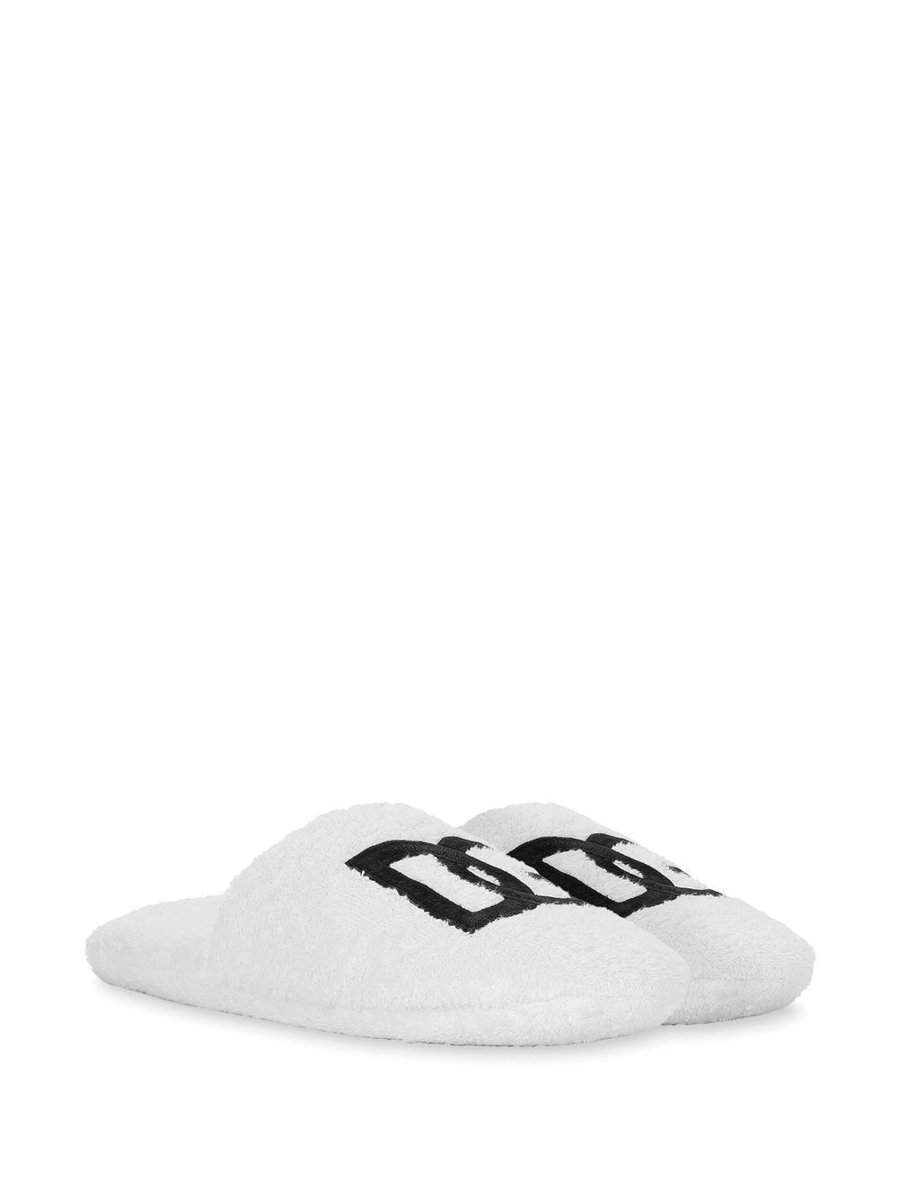 embroidered-logo cotton slippers - 2