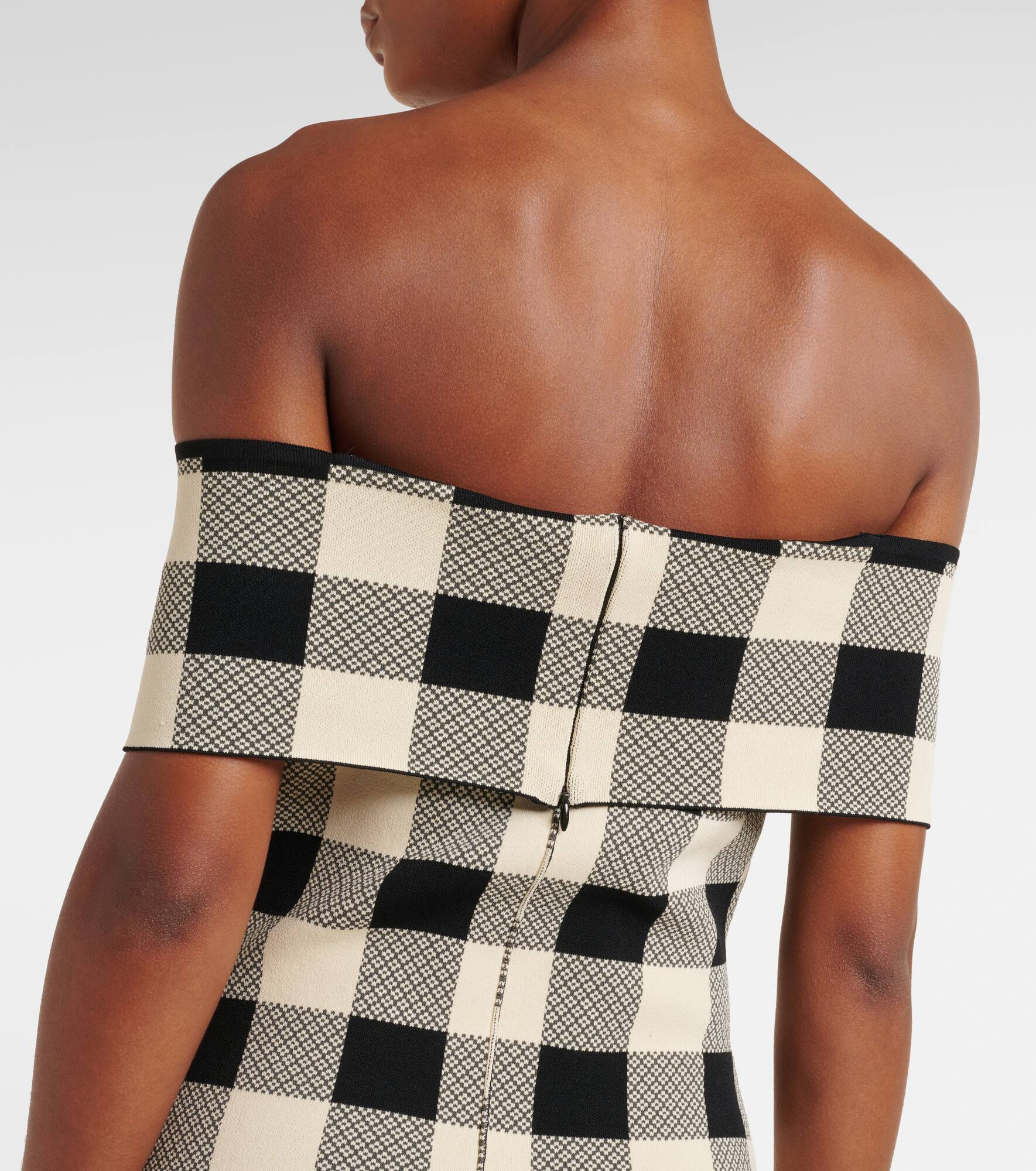 Pippa checked off-shoulder top - 5