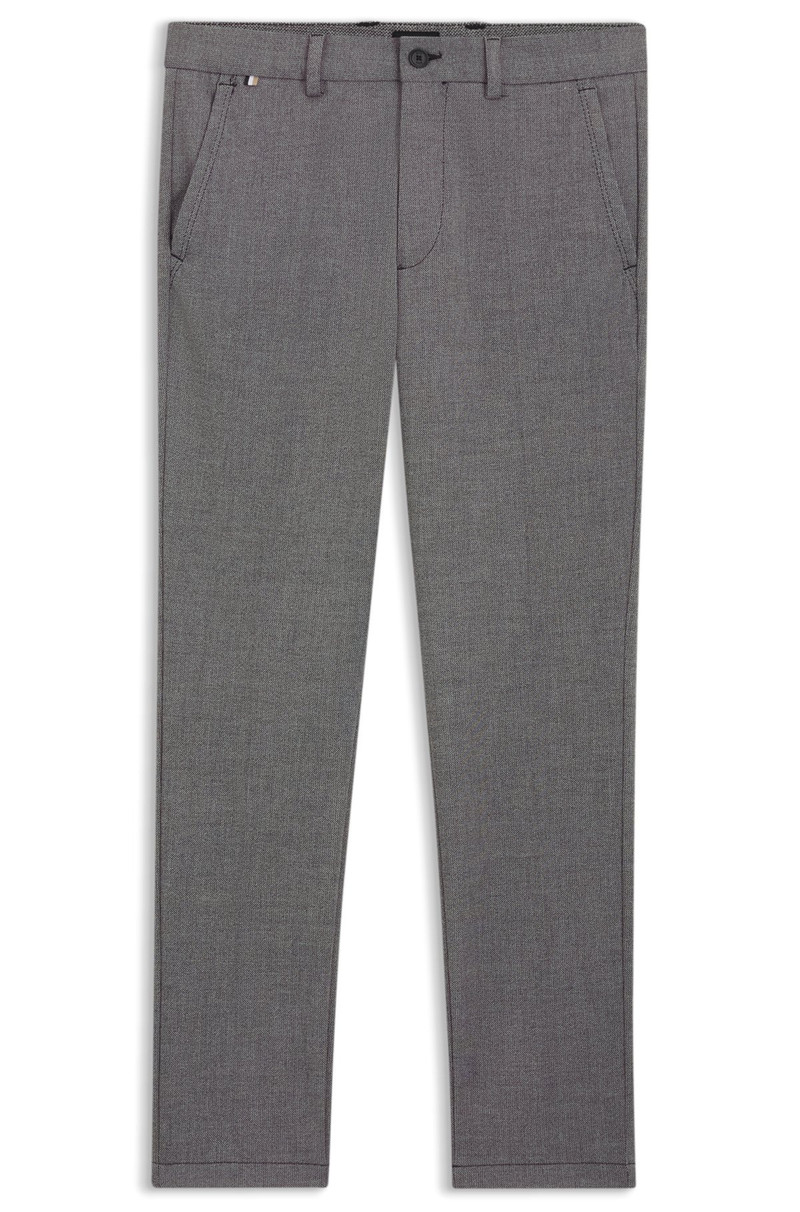 SLIM-FIT TROUSERS IN MELANGE STRETCH FABRIC 1