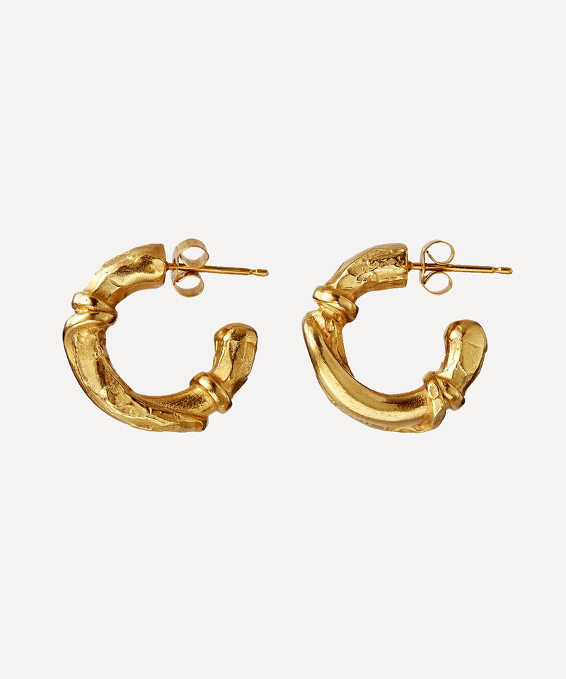 ALIGHIERI 24ct Gold-Plated Cat Cradle Hoop Earrings outlook