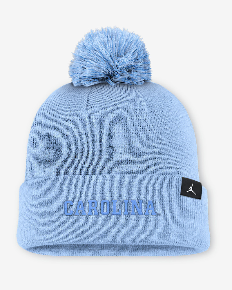 Jordan North Carolina Primetime Campus Toned Men's Jordan Brand College Cuffed Pom Beanie outlook