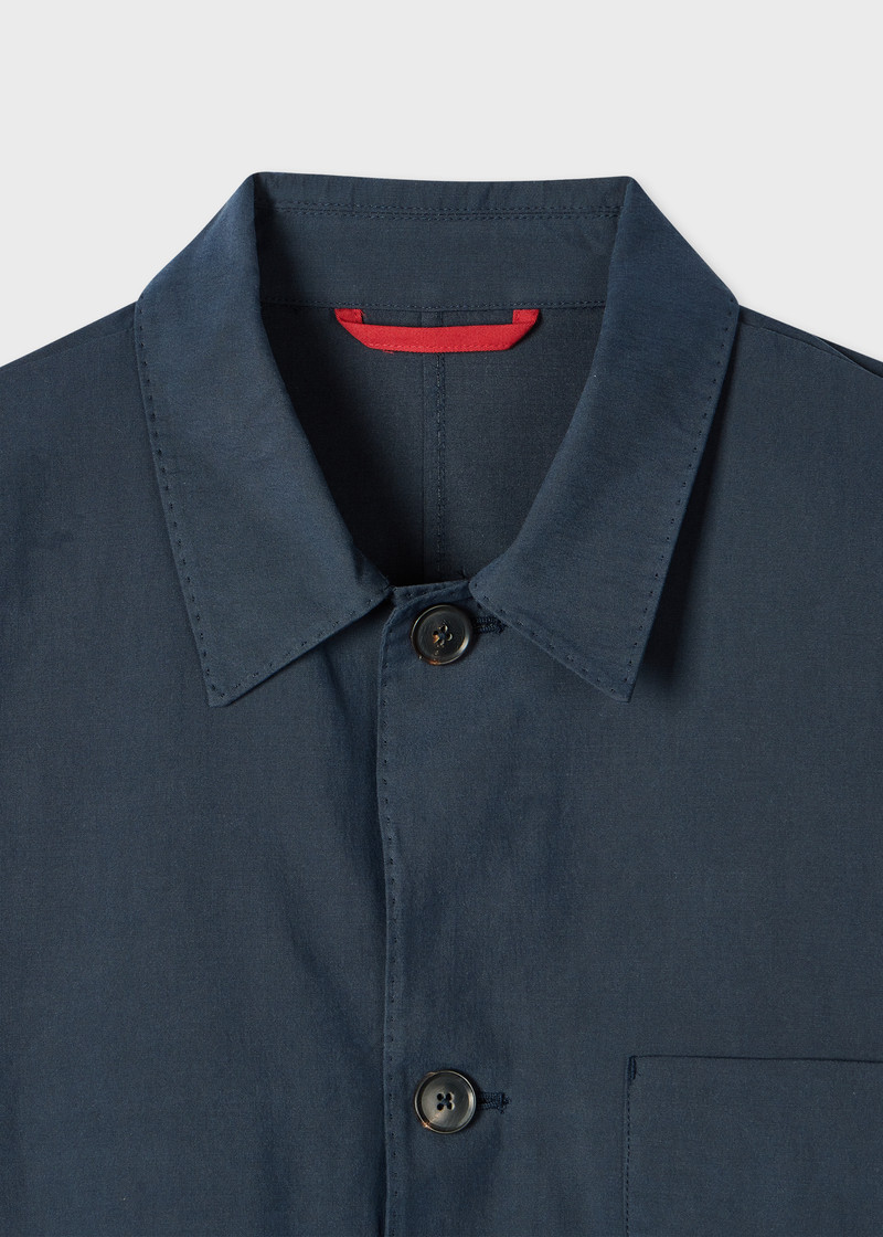 Paul Smith Washed Navy Cotton-Lyocell Work Jacket outlook