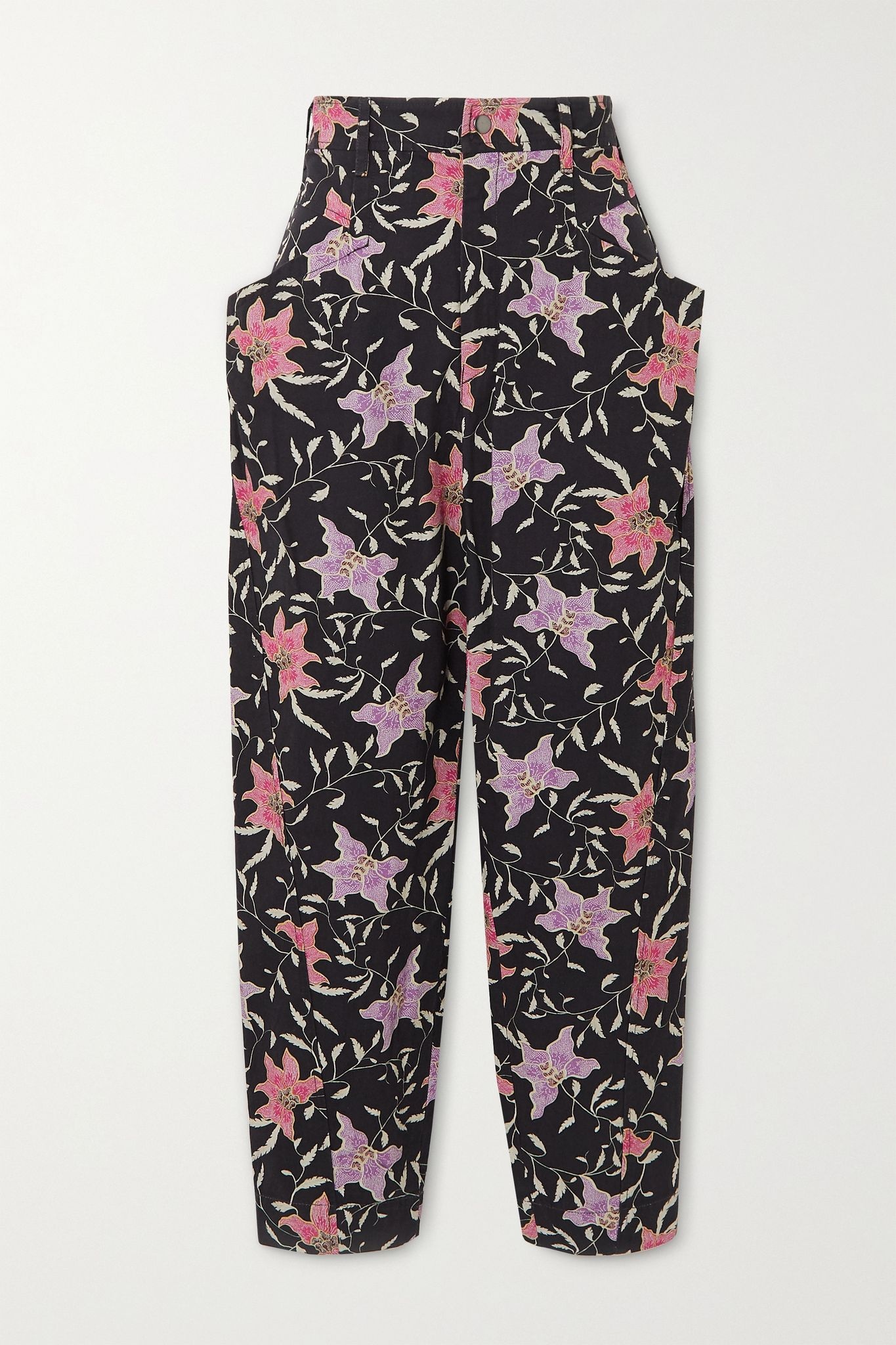 Gubaia cropped high-rise floral-print tapered jeans - 1