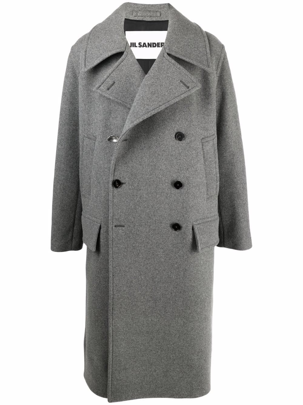 double-breasted tailored coat - 1