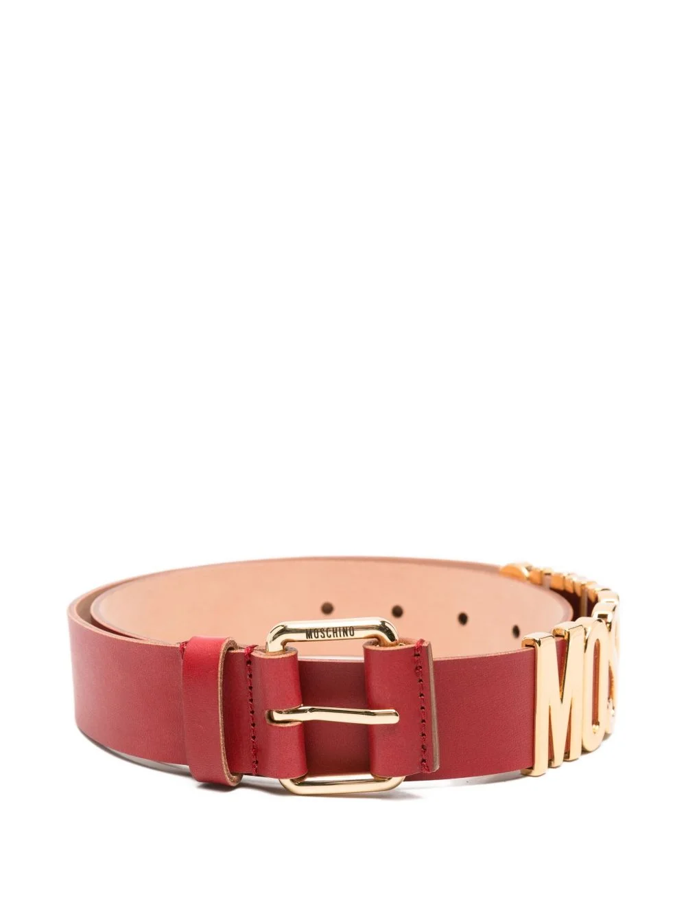 logo-plaque leather belt - 1