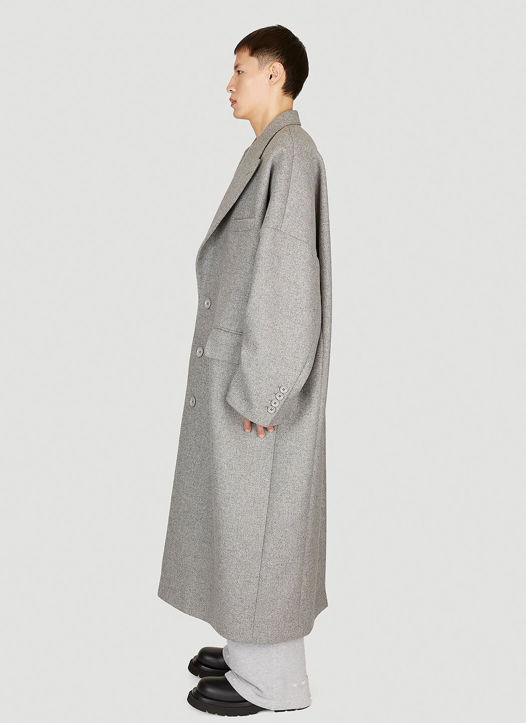 Double-Breasted Wool Coat - 3