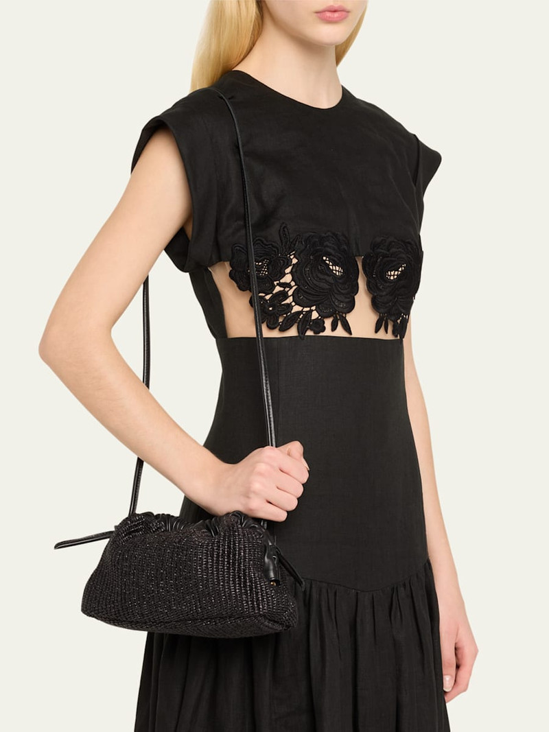 Mansur Gavriel Cloud Mini Raffia Clutch Bag outlook