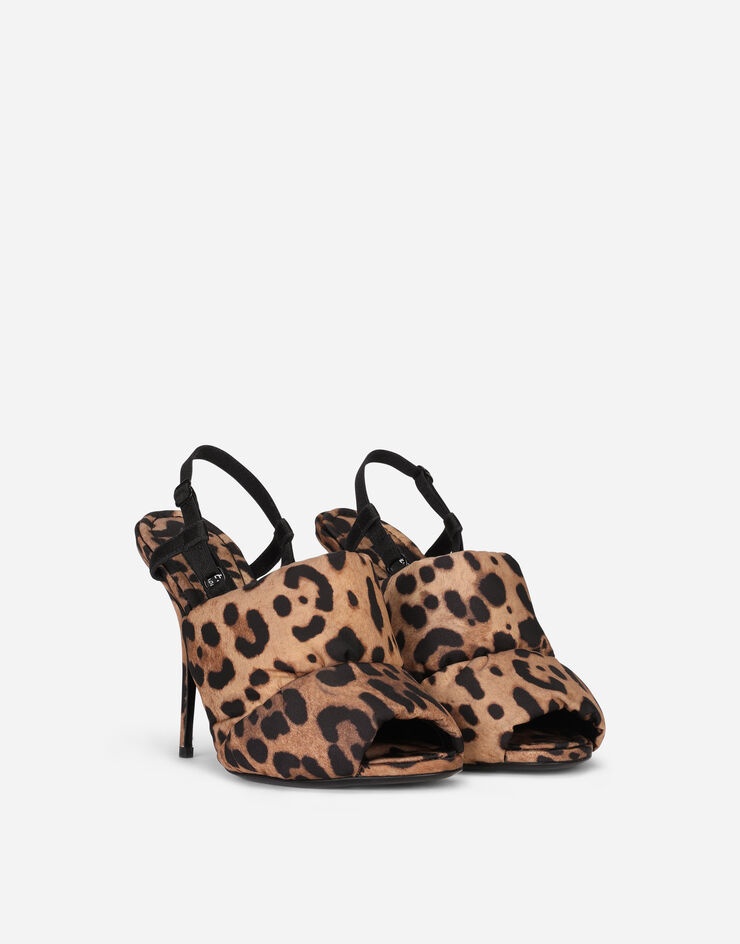 Quilted leopard-print nylon sandals - 2