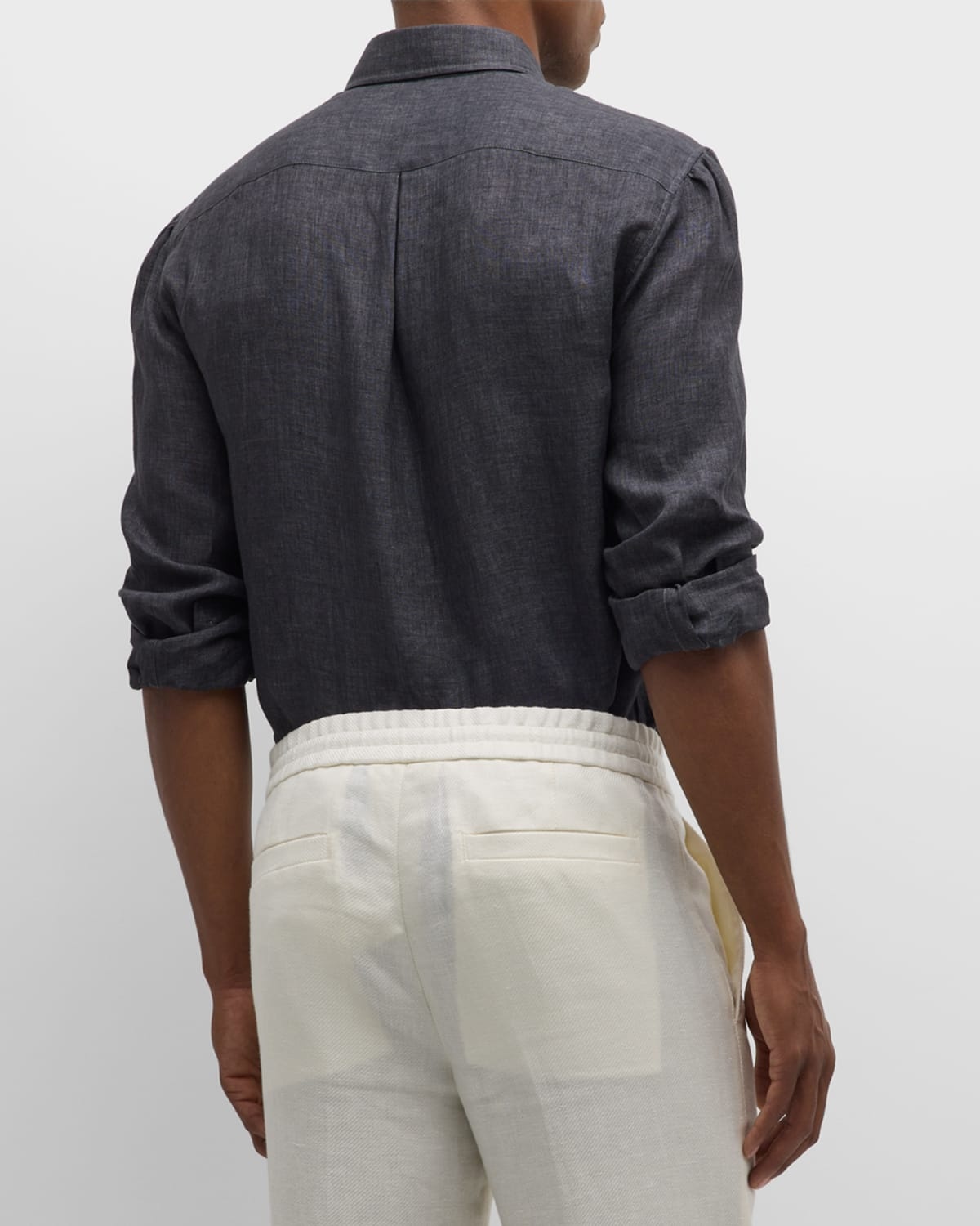 Men's Linen Casual Button-Down Shirt - 3