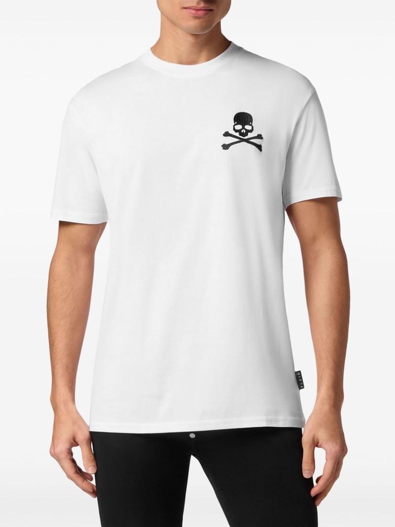 PHILIPP PLEIN skull-embroidery cotton T-shirt outlook