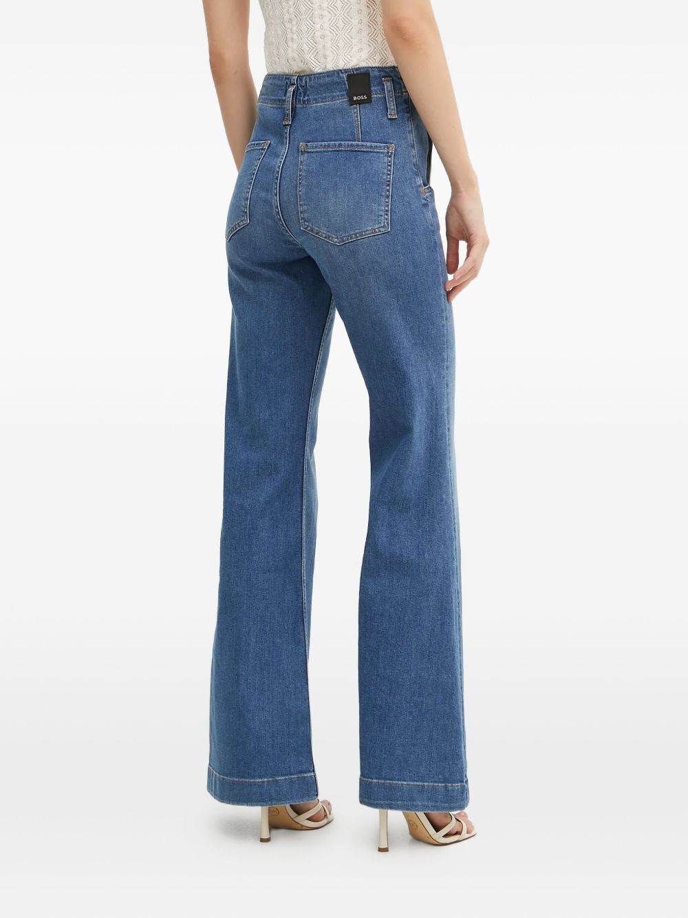 high-waisted flared jeans - 3