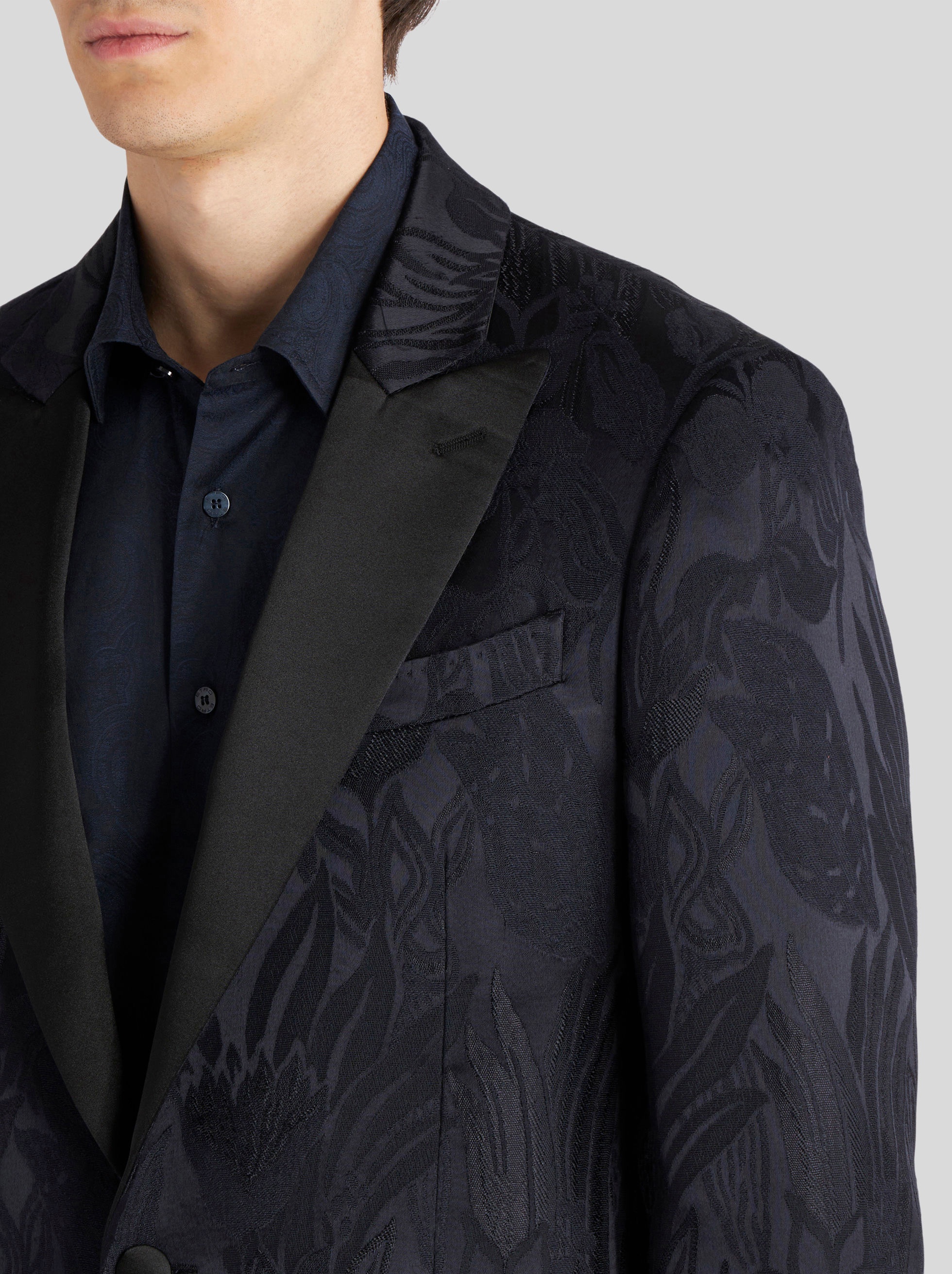 TAILORED LEAFY FLORAL JACQUARD JACKET - 2