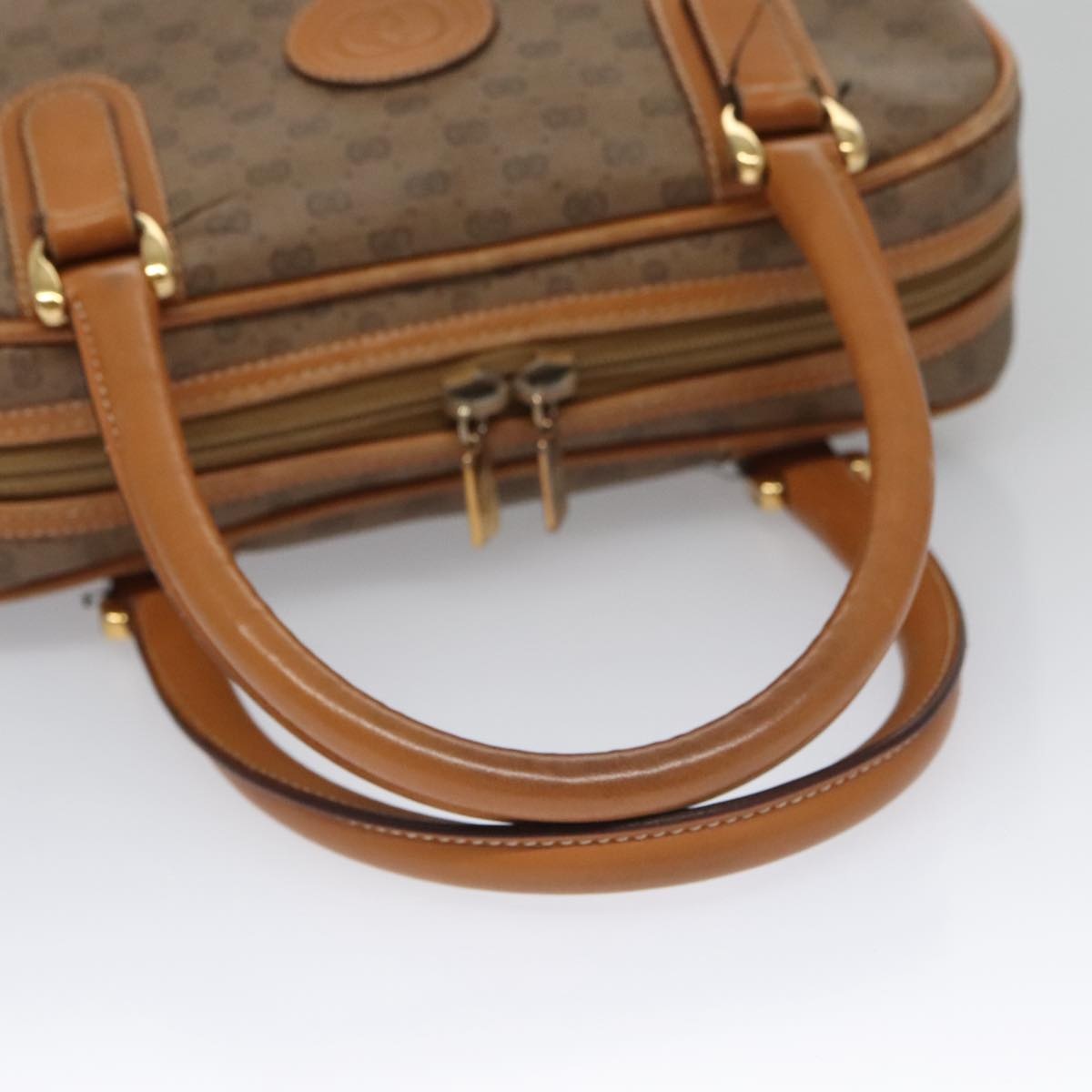 GUCCI Micro GG Supreme Hand Bag Pvc Leather Beige Gold - 7