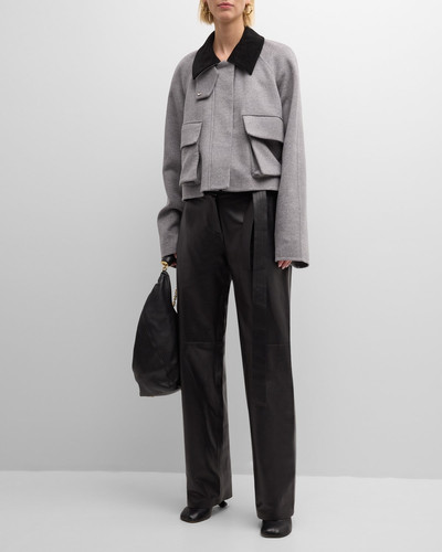 Loewe Belted Leather Straight-Leg Trousers outlook