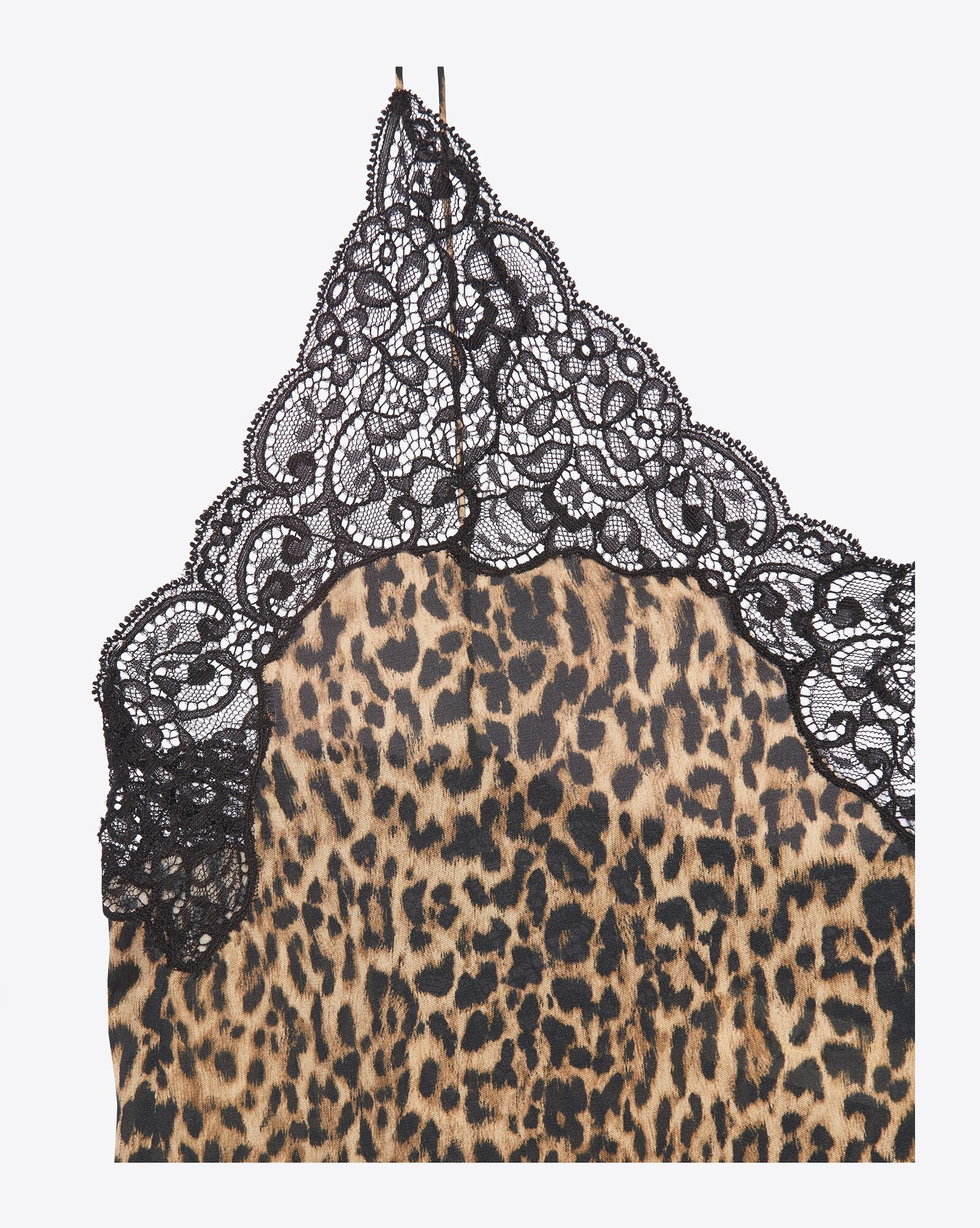 nightgown in leopard-print silk charmeuse and lace - 3
