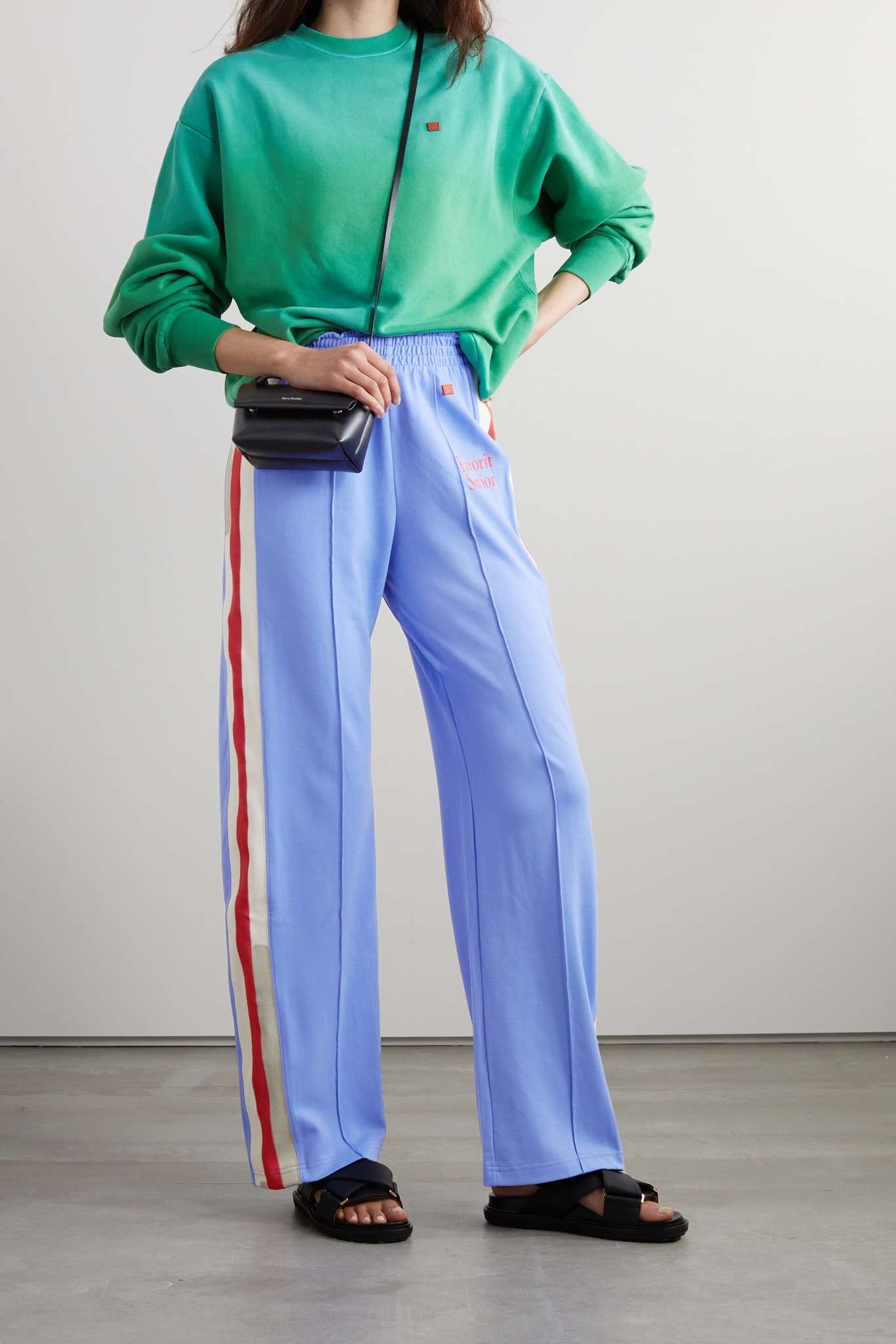 Pleated striped stretch-jersey track pants - 2