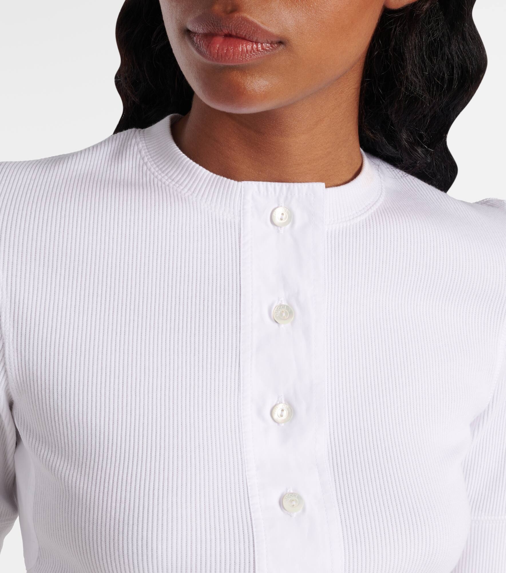 Ribbed-knit cotton polo shirt - 4