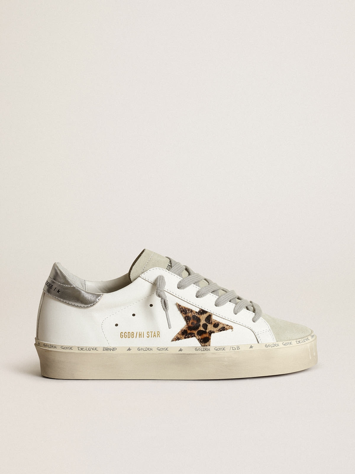 Hi Star sneakers with leopard-print pony skin star and silver metallic leather heel tab - 1