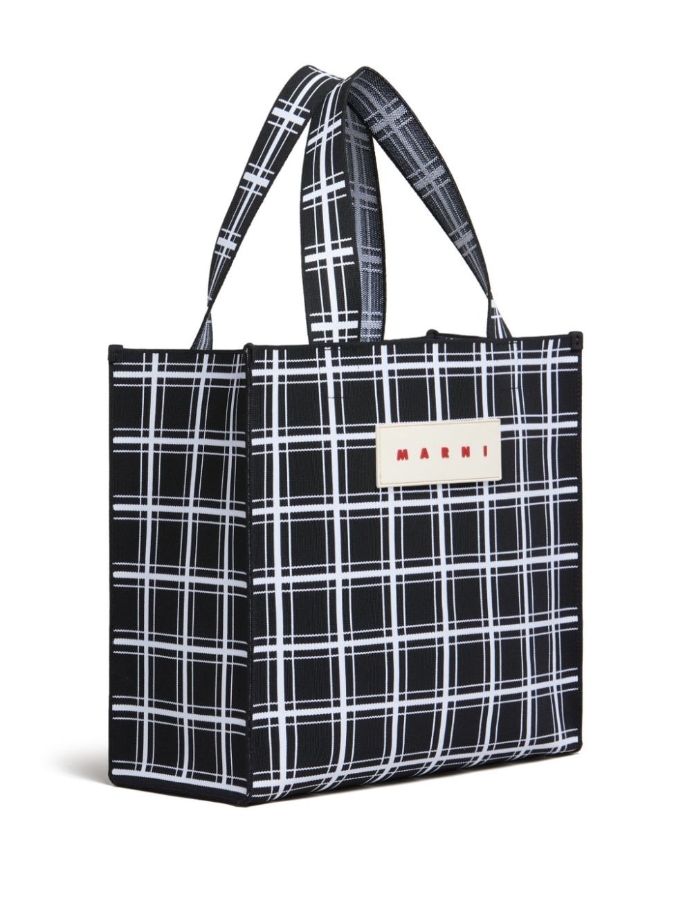 plaid logo-tag tote - 4