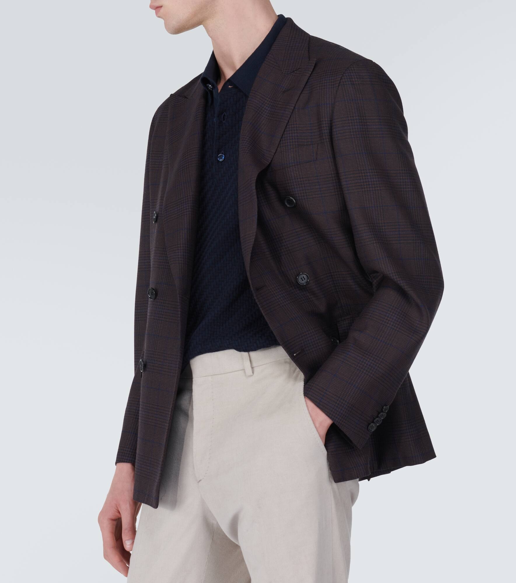 Cotton, silk, and cashmere polo shirt - 5