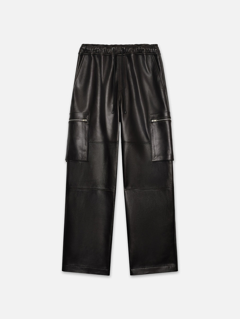 Leather Cargo Pant in Black 1