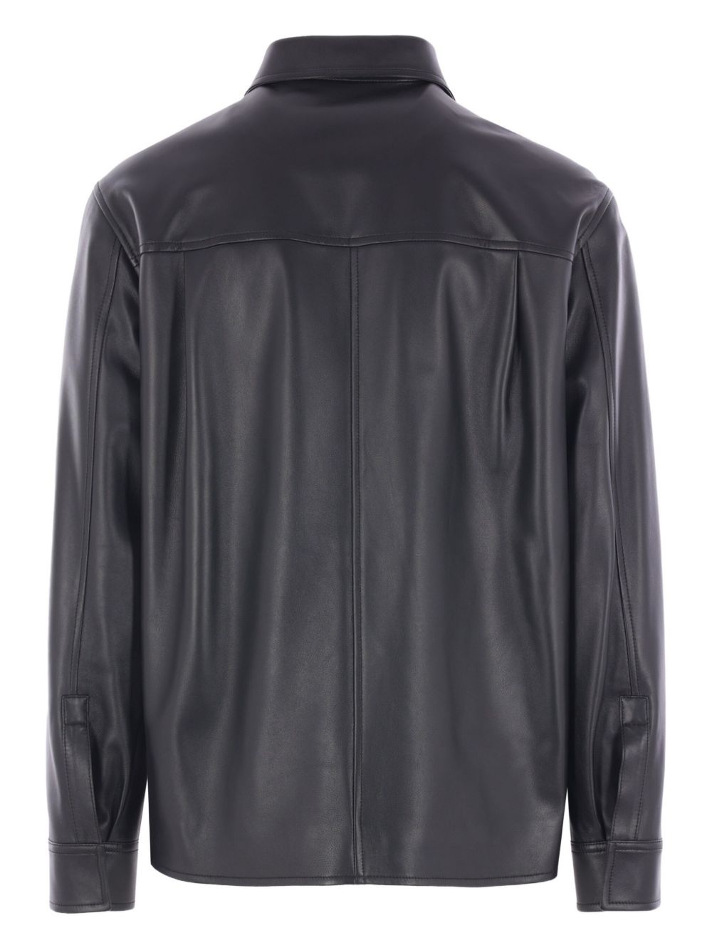 leather shirt jacket - 2