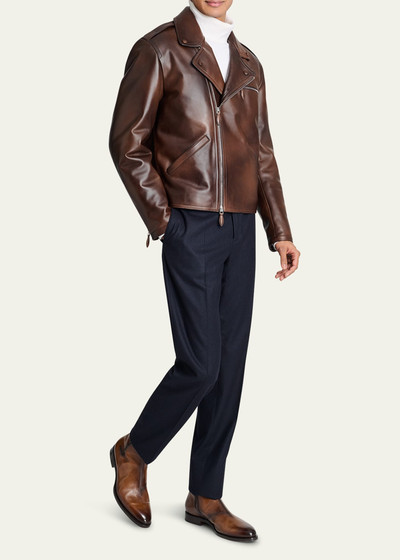 Berluti Men's Leather Moto Jacket outlook