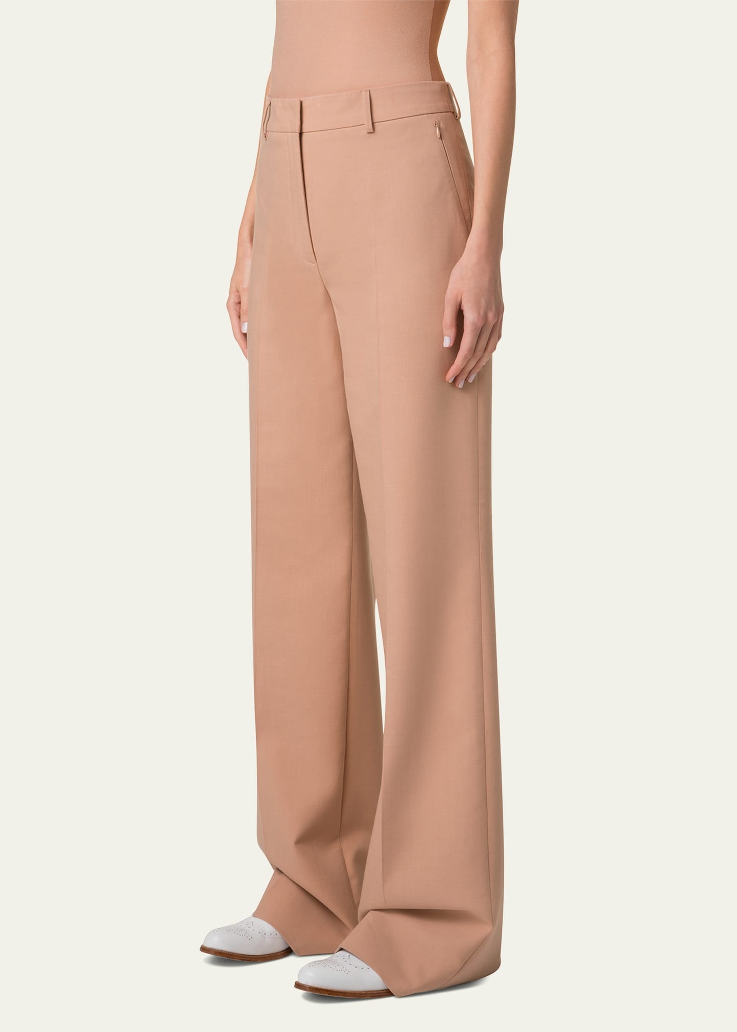 Fior Wool Crepe Double-Face Wide Leg Pants - 4