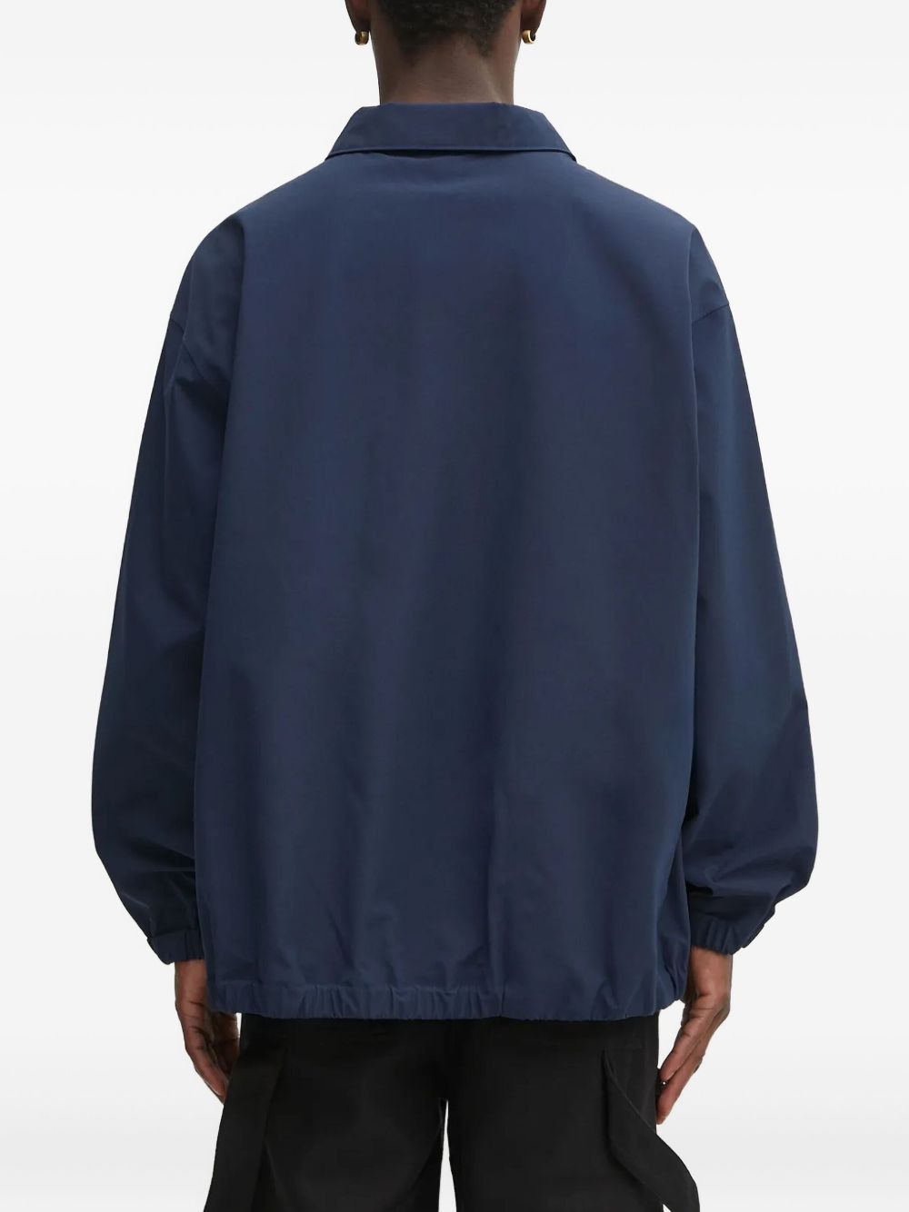 button-fastening drawstring jacket - 2