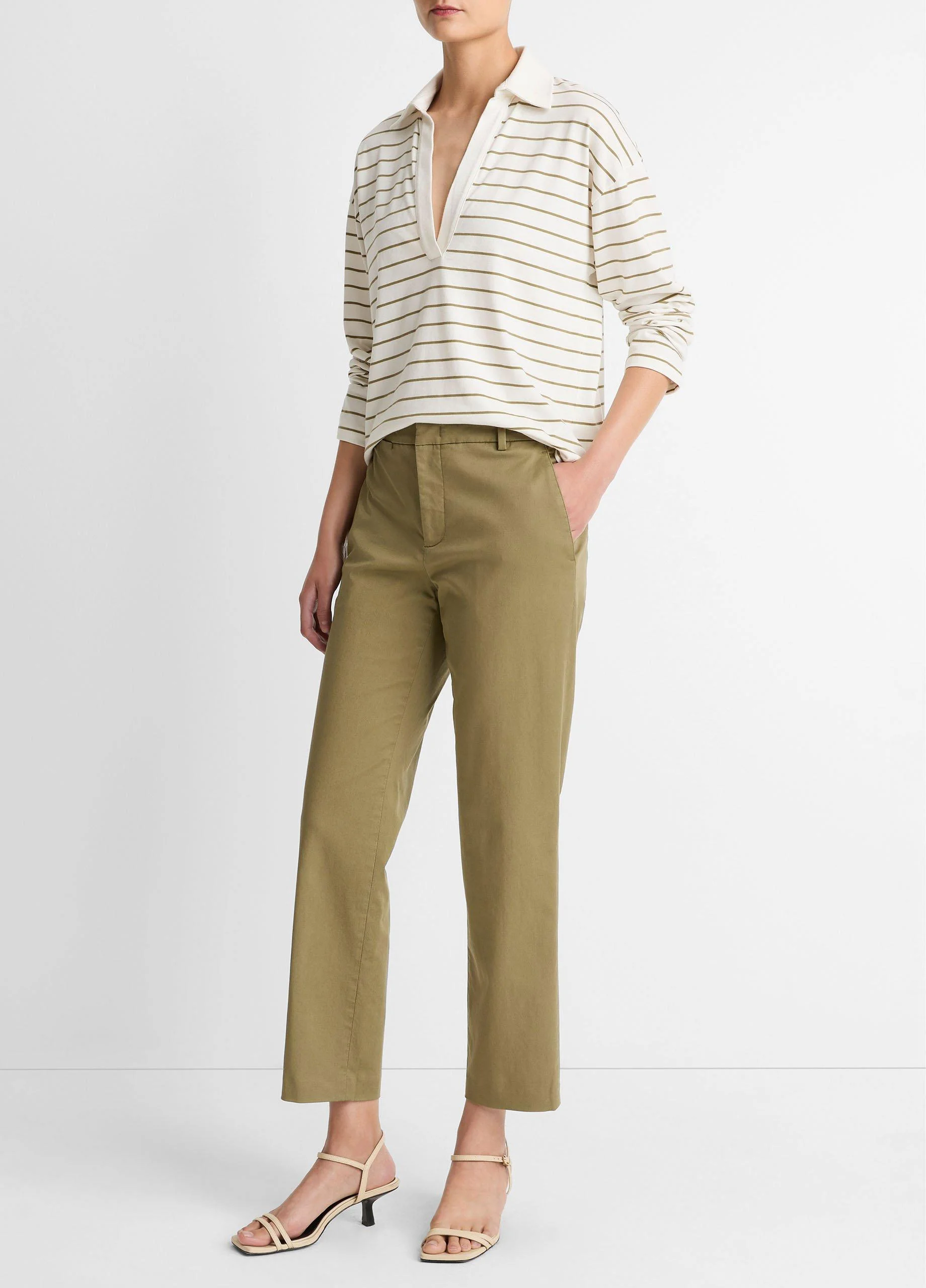 Avery Mid-Rise Italian Stretch-Cotton Chino Pant - 1