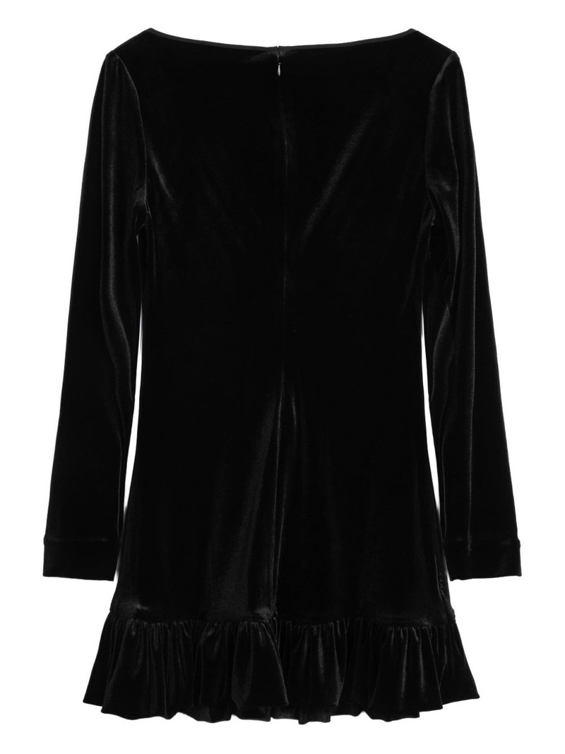CIAO LUCIA! velvet ruffle-hem dress outlook