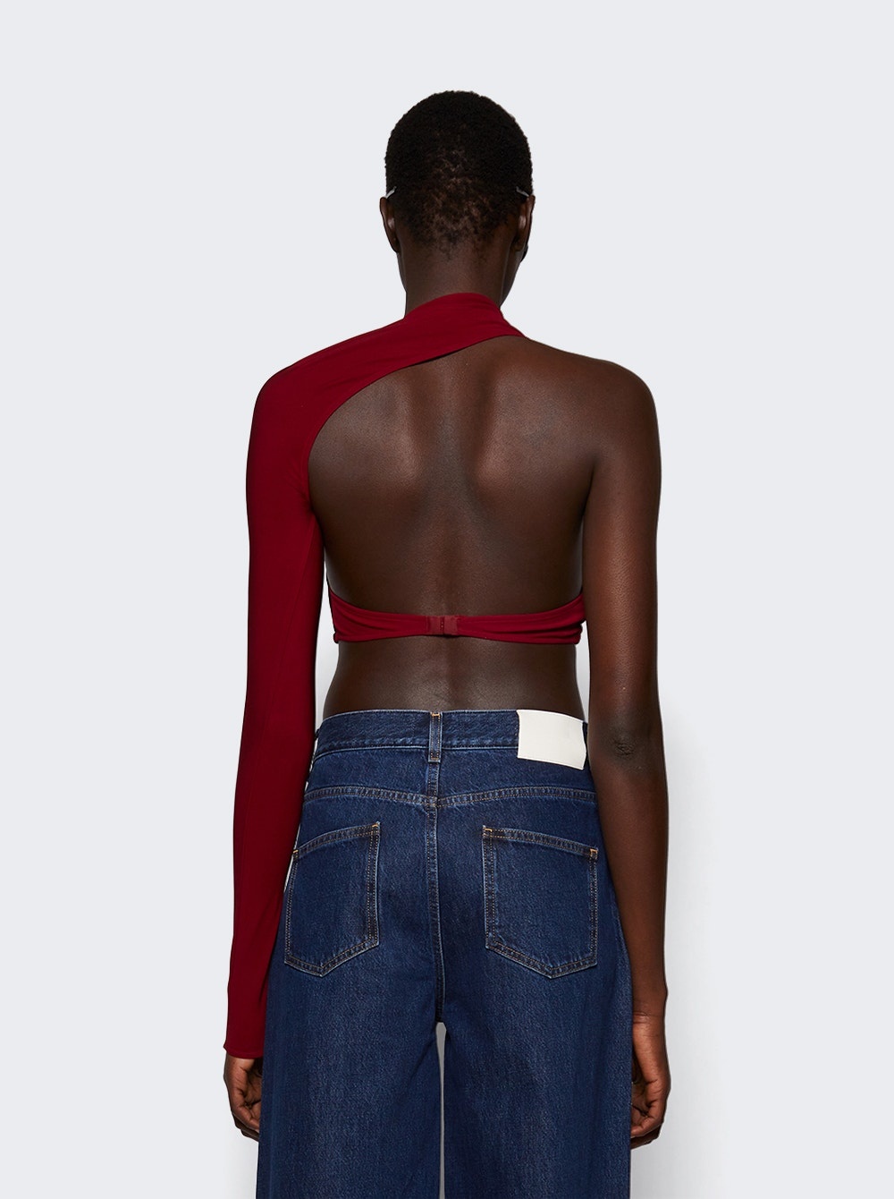 Slash Crepe Jersey Top Grenat - 5