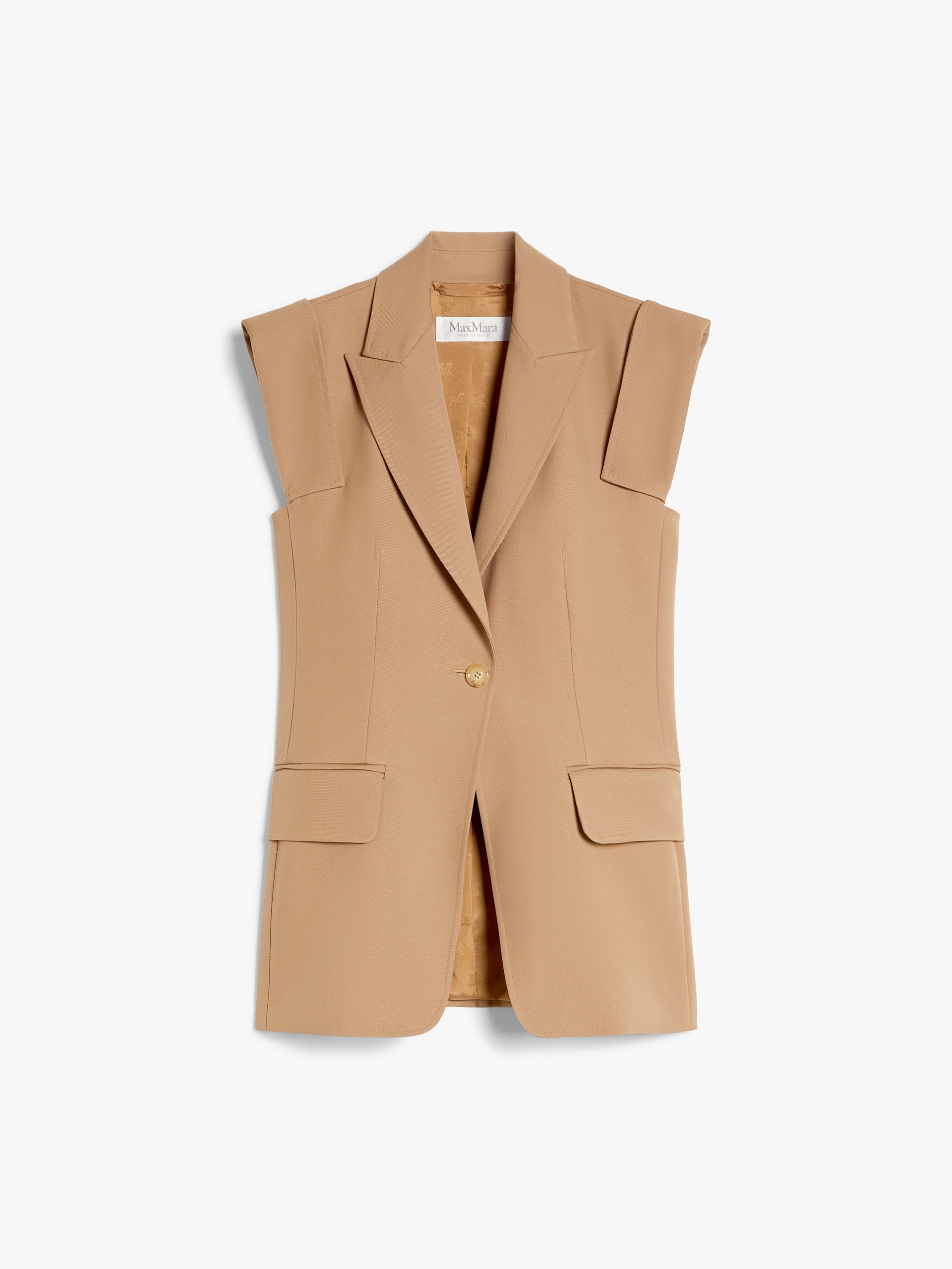 BERGAMO Sleeveless gabardine jacket - 1