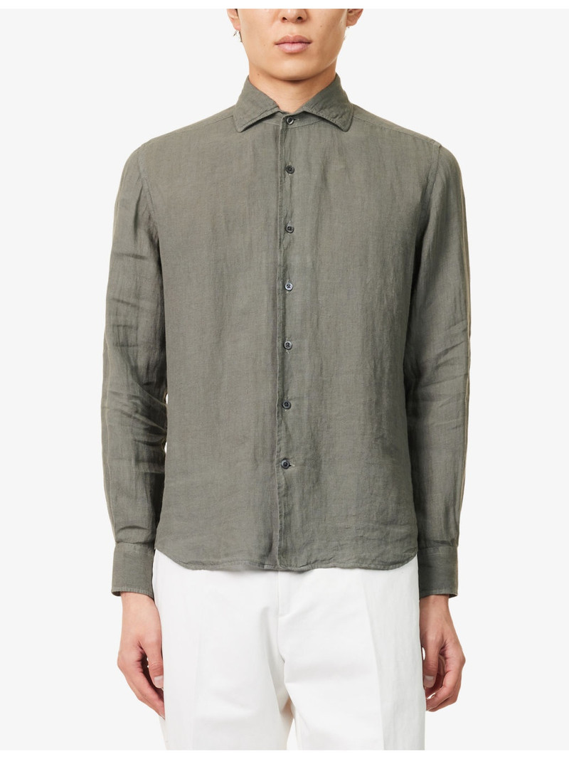 Long-Sleeve Regular-Fit Linen Shirt 3