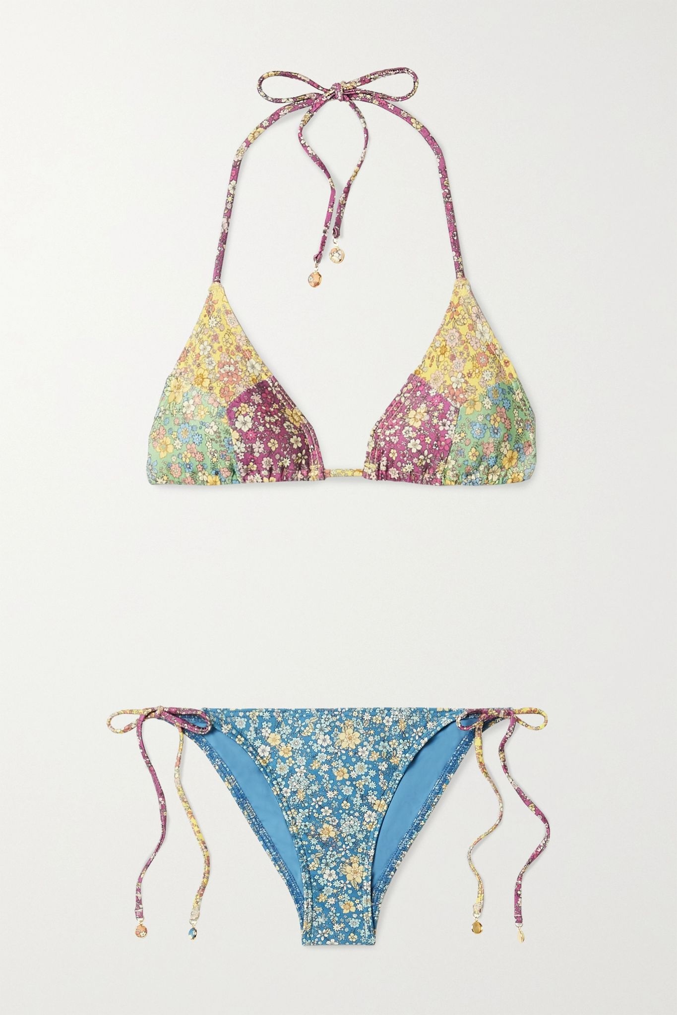 Carnaby floral-print triangle bikini - 1