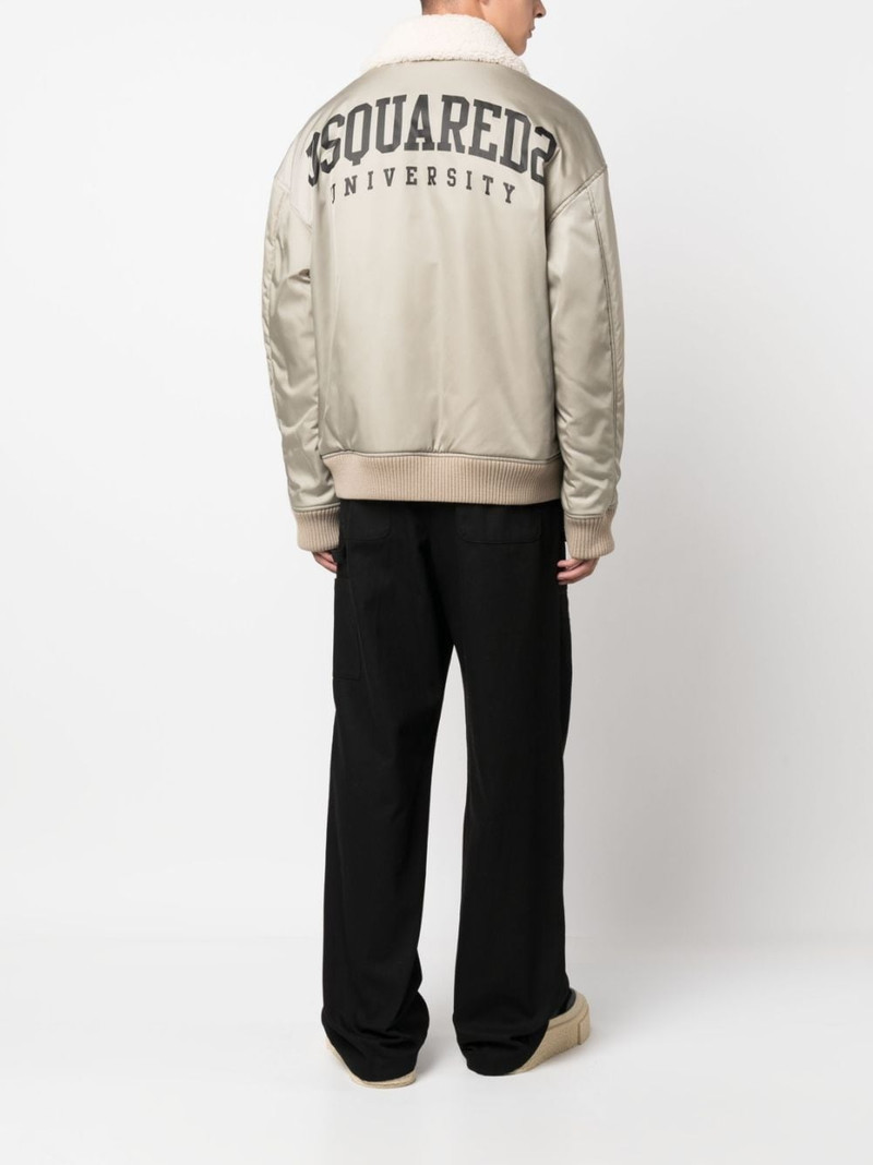 DSQUARED2 logo-print bomber jacket outlook