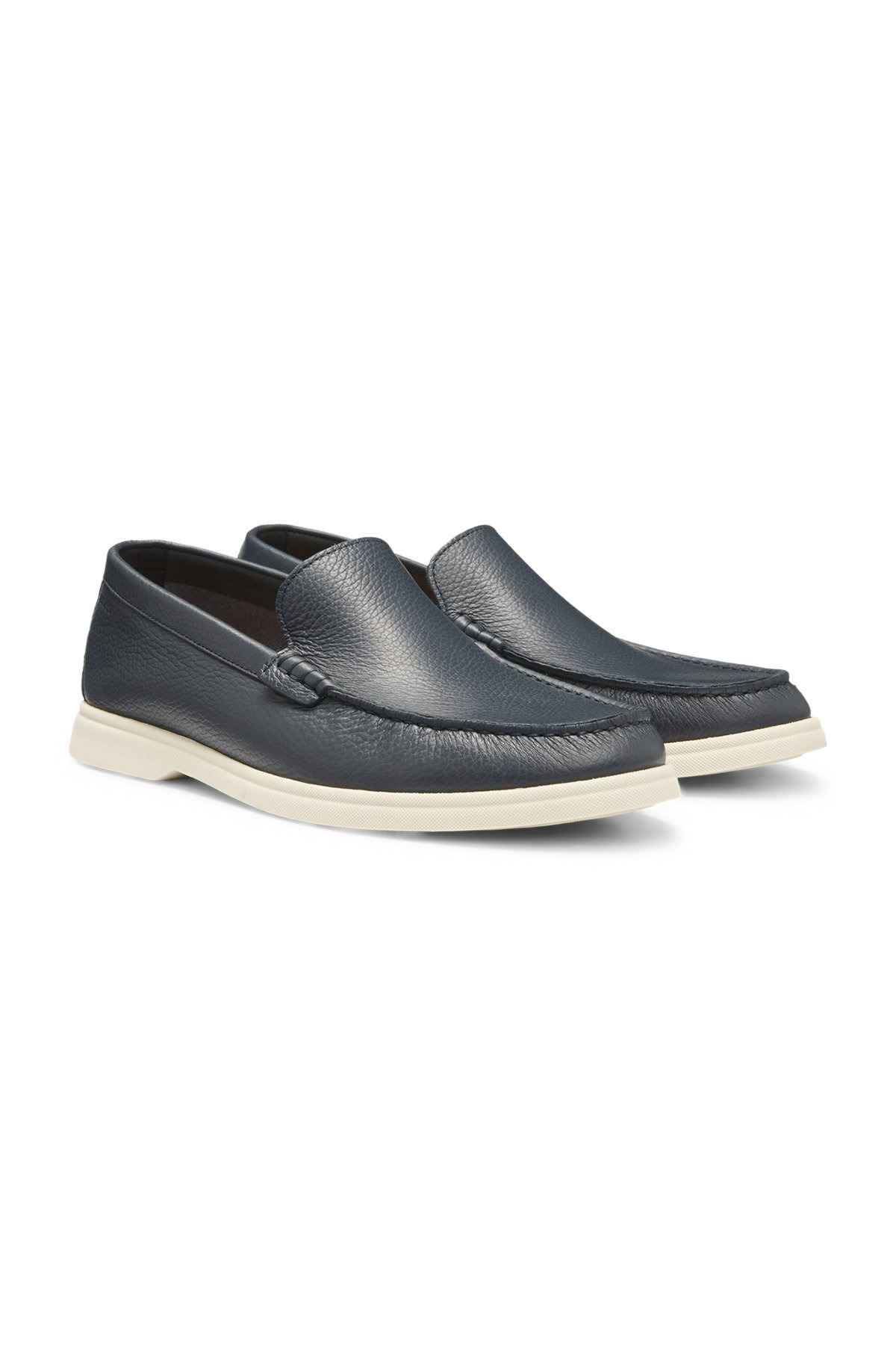 TUMBLED-LEATHER MOCCASINS WITH LOGO DETAIL - 2