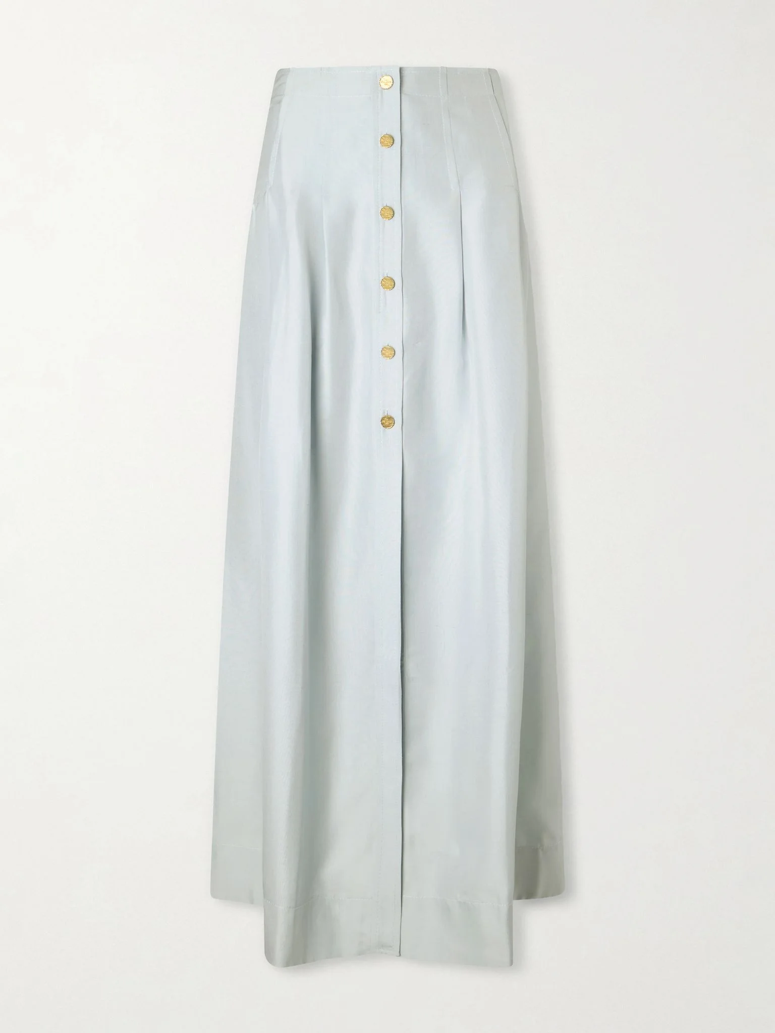 Amou pleated silk maxi skirt Sky blue - 1
