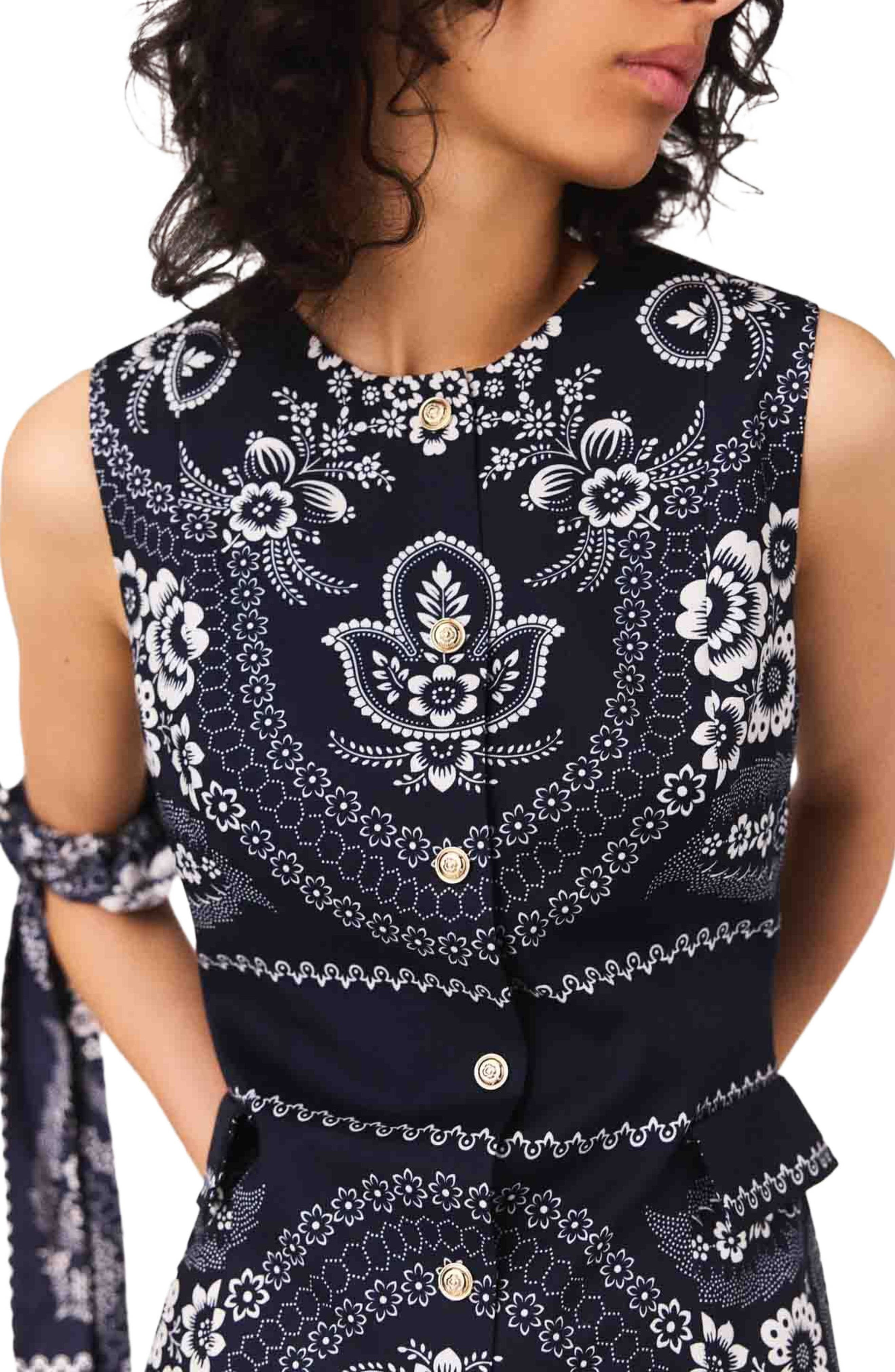 maje Mini bandana print dress in Navy Bandana Print at Nordstrom - 7