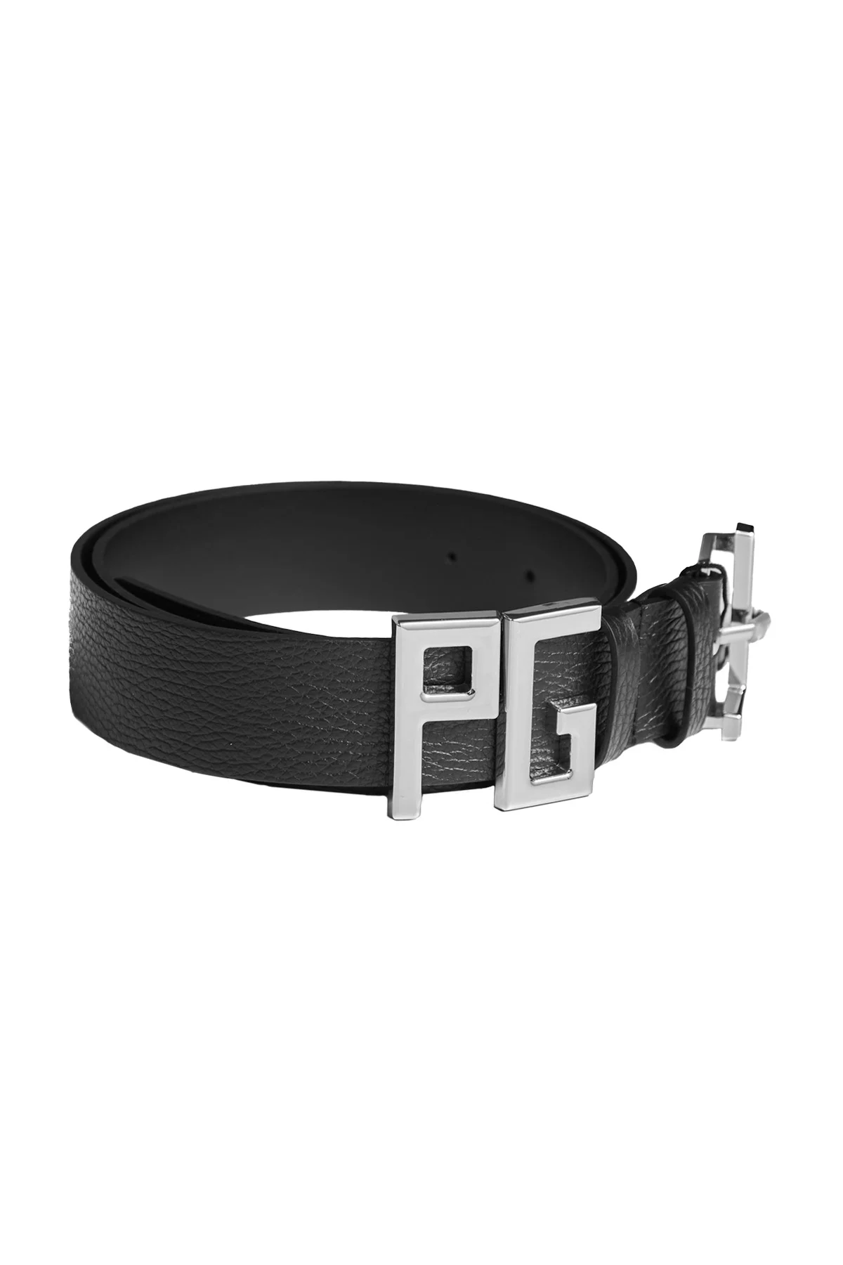 Jean Paul Gaultier Calfskin 가죽 벨트 "JPG"금속 편지 - 1