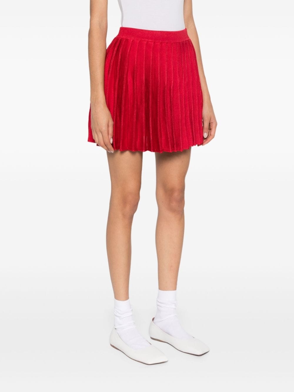 pleated knitted mini skirt - 3