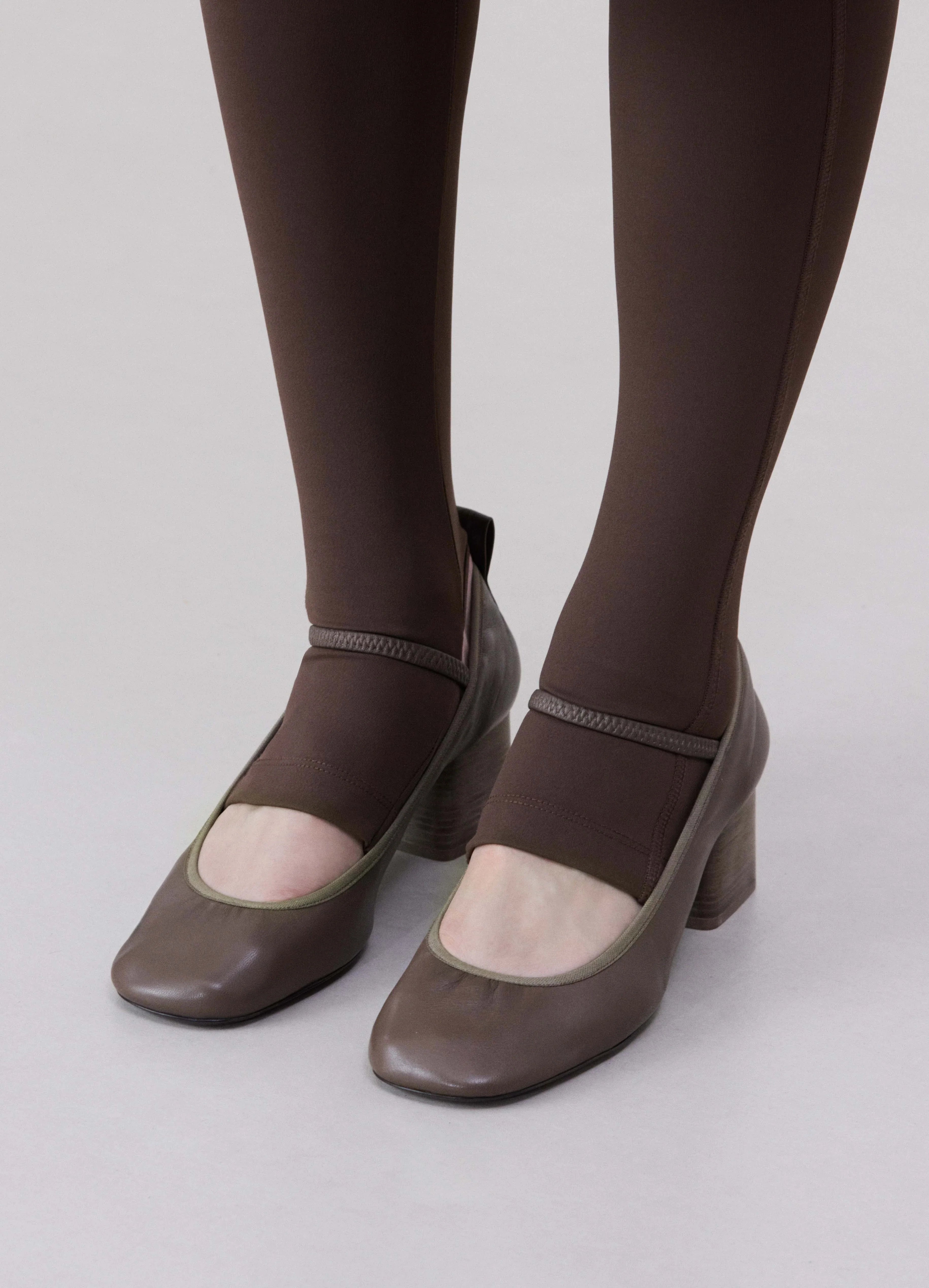 SQUARE BALLERINA WITH 55MM HEEL - 2