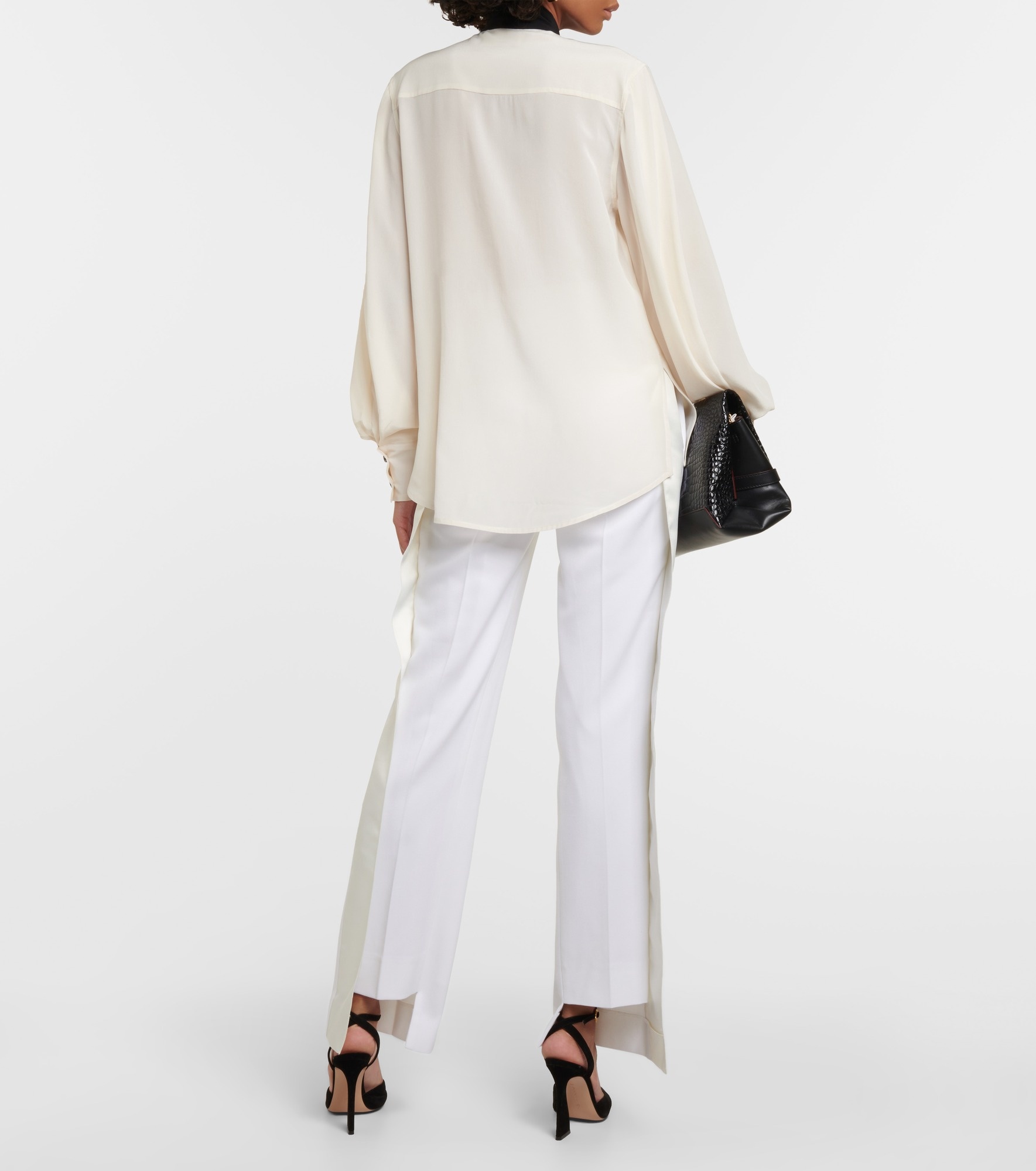 Tie-neck silk blouse - 3