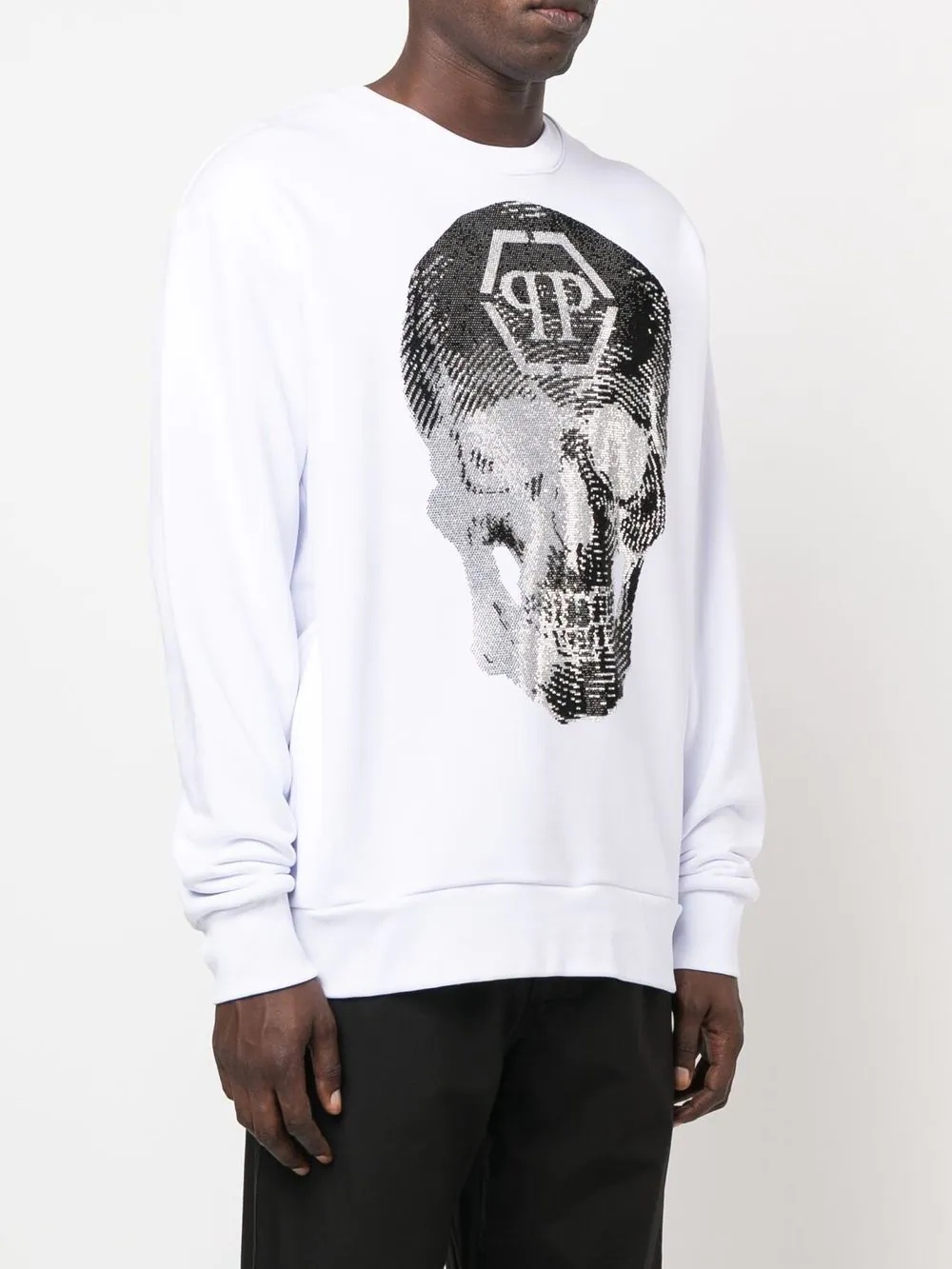 skull logo-print crew-neck sweatshirt - 3