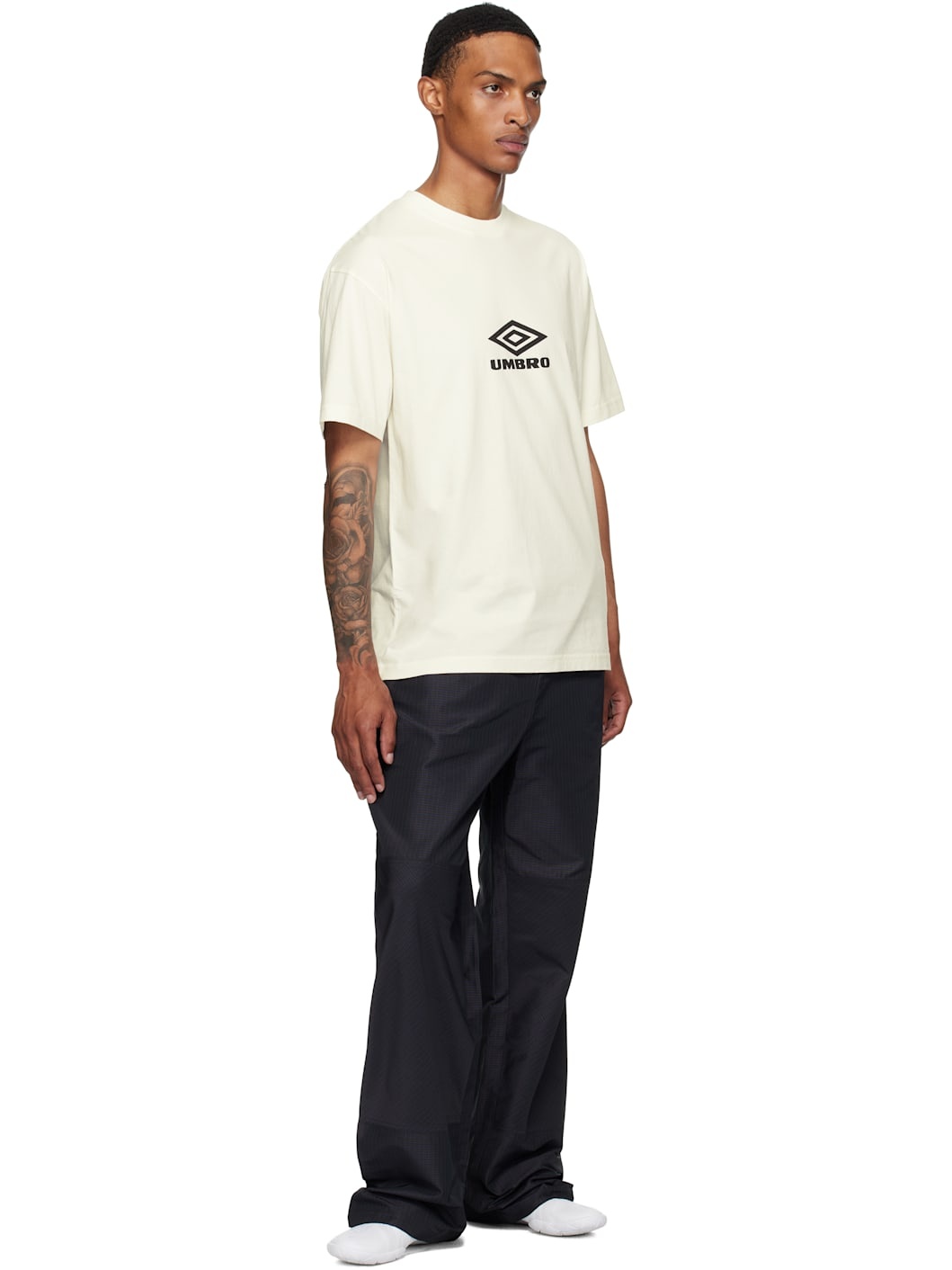 Brown & Navy Check Track Pants - 4