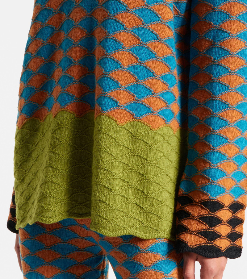 Intarsia wool polo sweater 5
