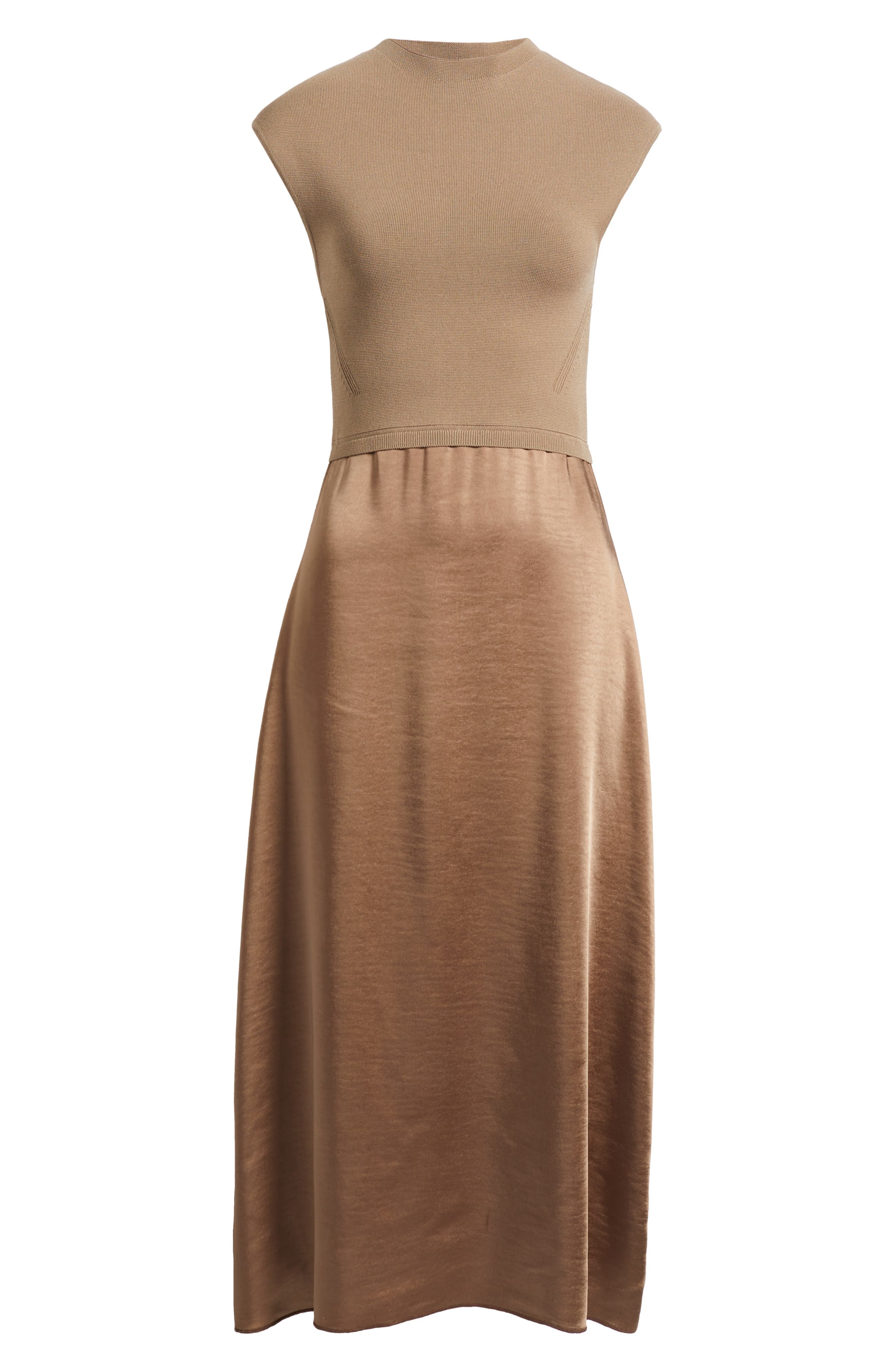 BOSS Ferdolini Mixed Media Midi Dress in Basalt at Nordstrom - 5